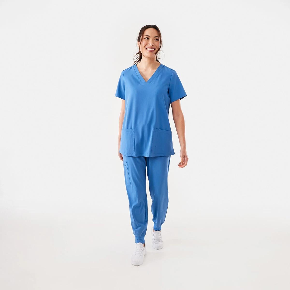 9 Work Short Sleeve Scrub Top Blu Palace, 9 of 9