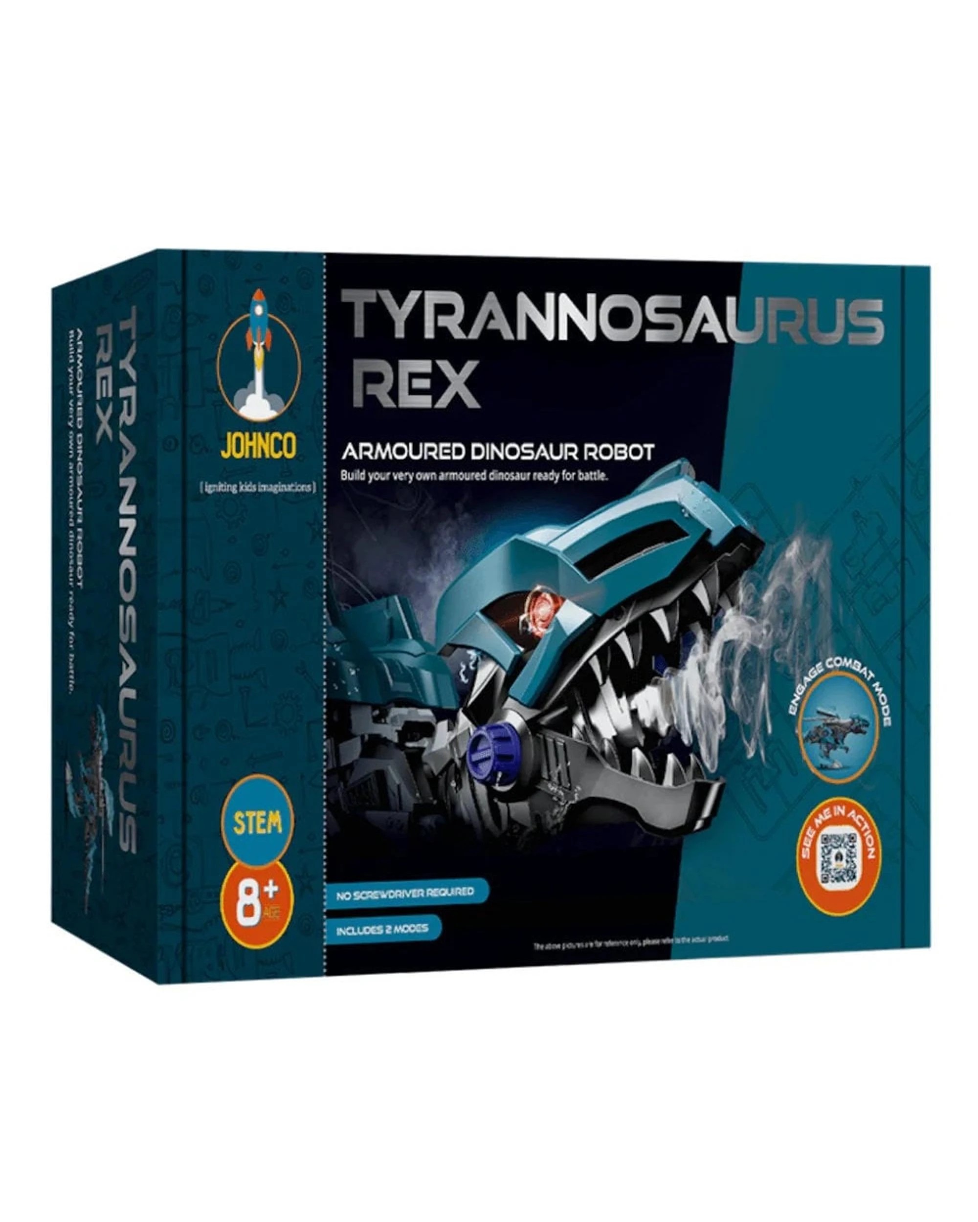 1 Johnco Tyrannosaurus Rex Armoured Dinosaur Robot Model Kit, 1 of 3