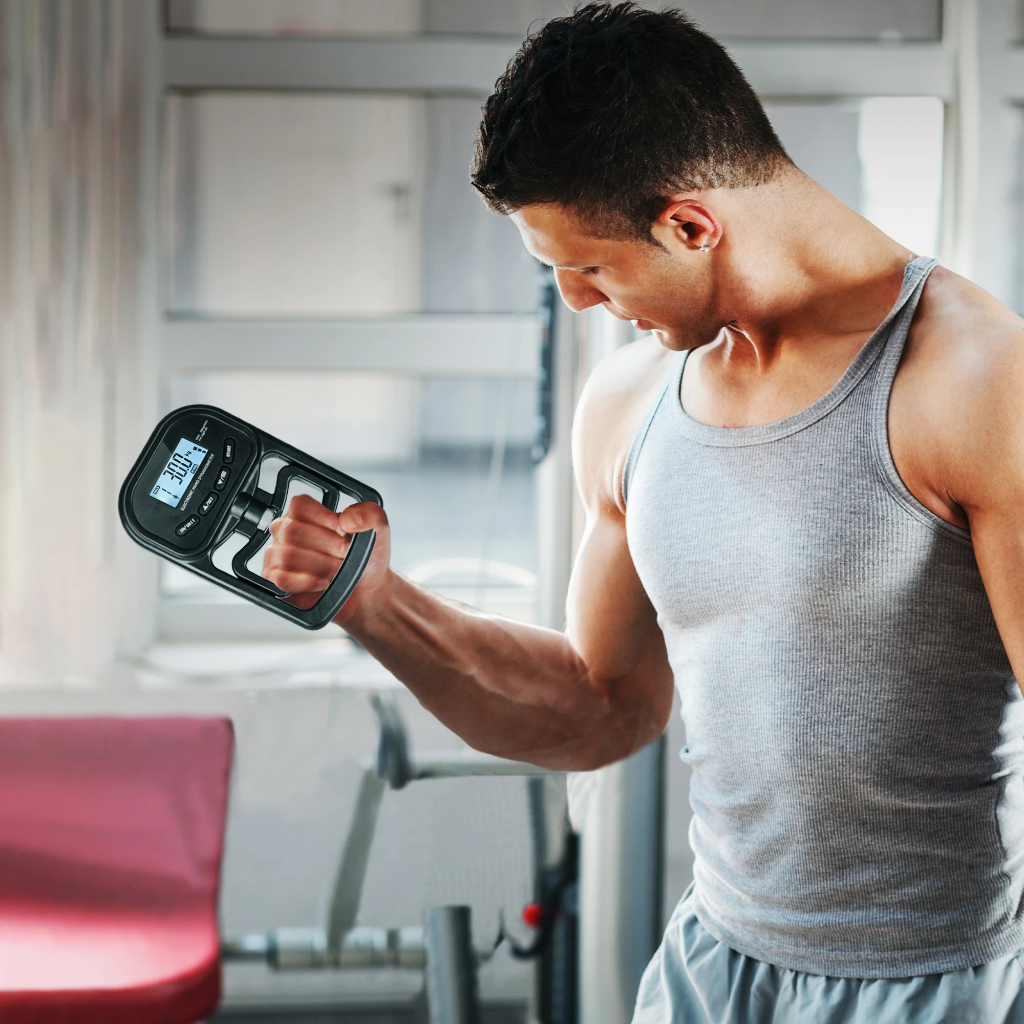 8 Centra Electronic Hand Dynamometer Grip Strength Tester Trainer 180kg Home Use, 8 of 8