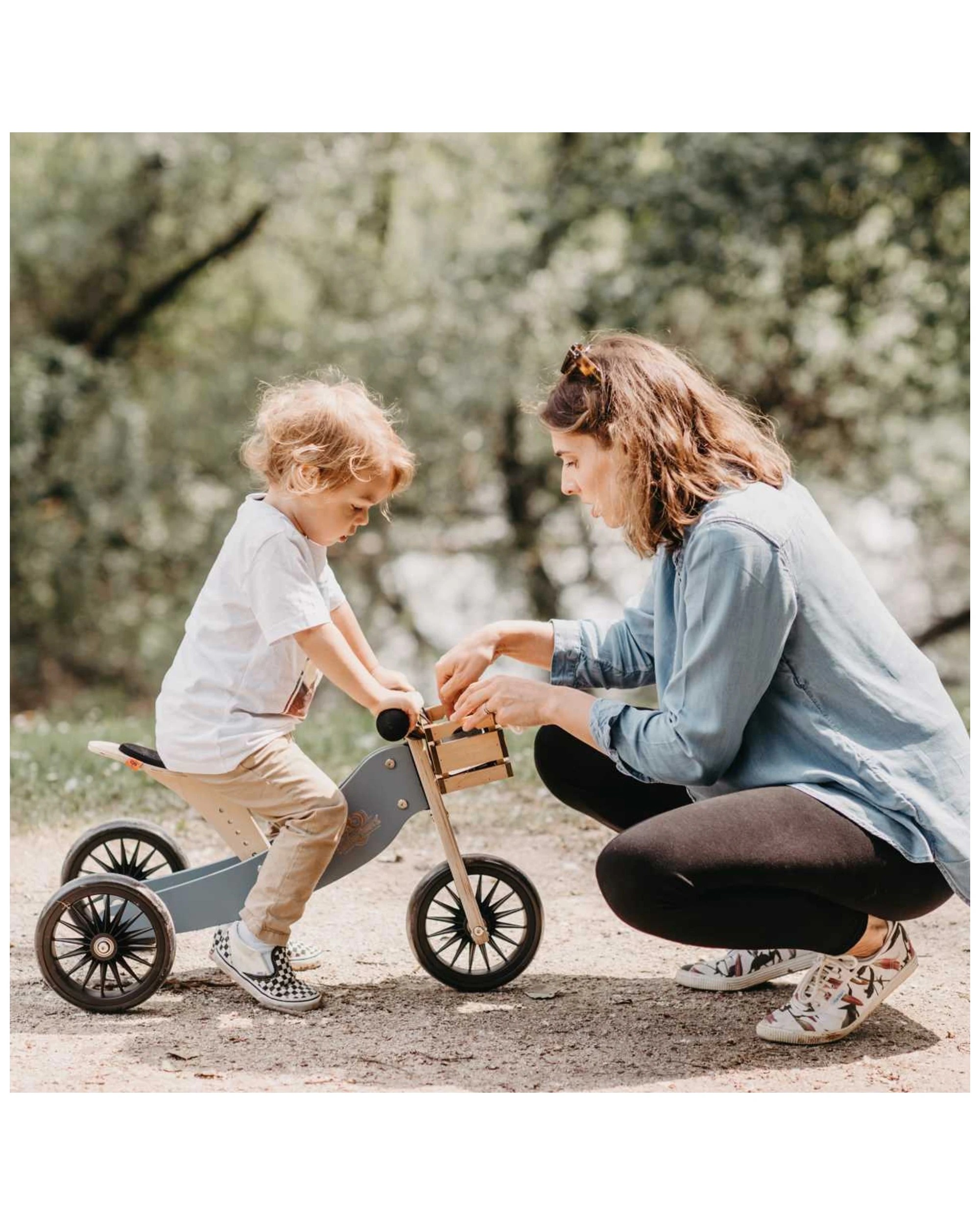 3 Kinderfeets 72cm Wood Tiny Tot Plus Bike Trike Kids Ride-on Toy Slate Blue 18m Plus - Blue, 3 of 6