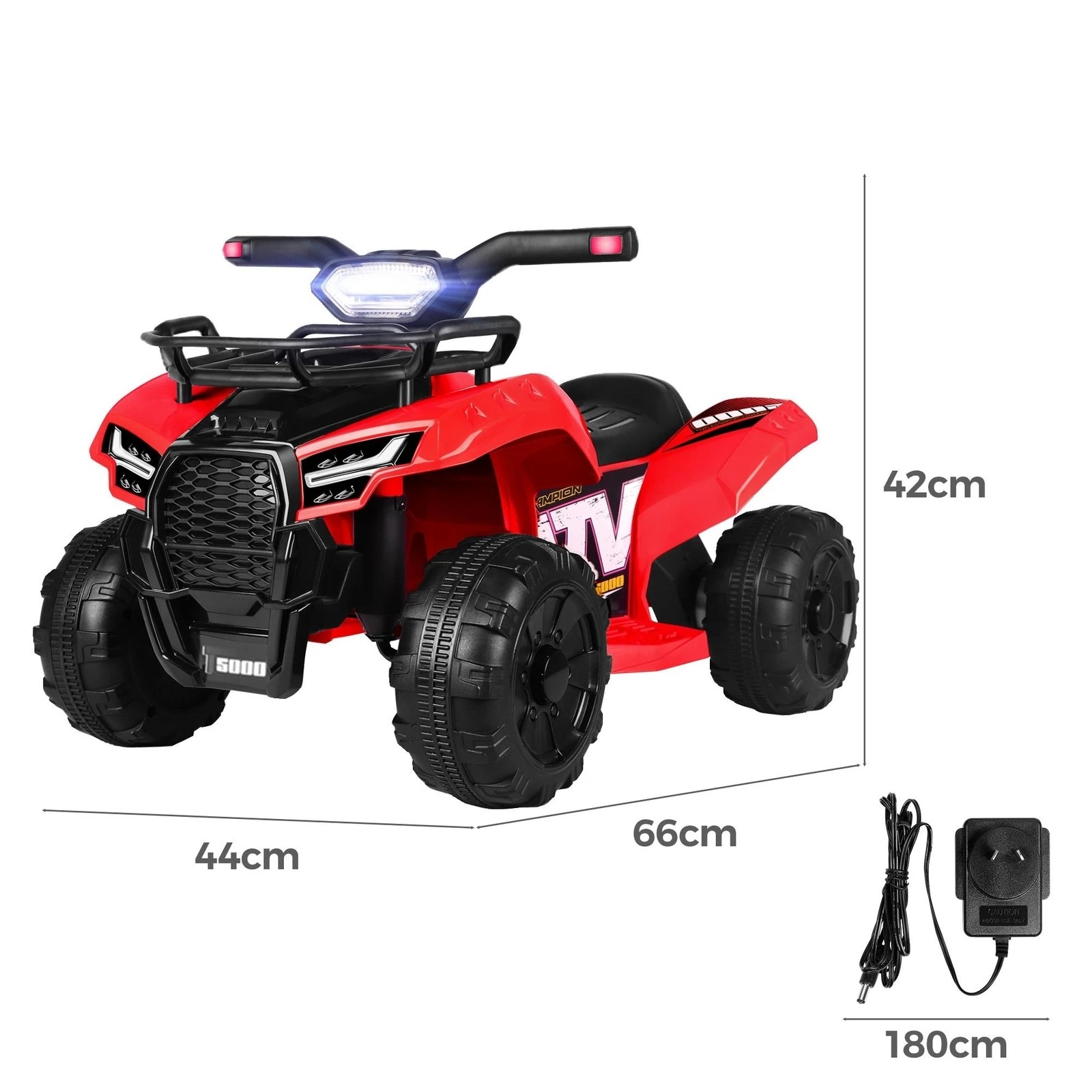 2 Alfordson Kids Ride On Car Electric ATV Toy 25W Motor W/ USB MP3 LED Lights - Red, 2 of 10