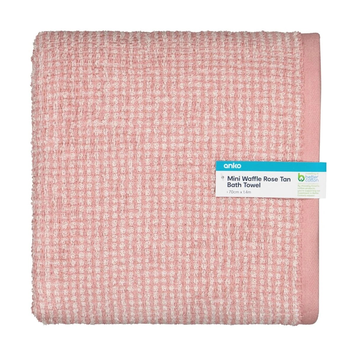 5 Mini Waffle Cotton Bath Towel - Rose Tan, 5 of 6