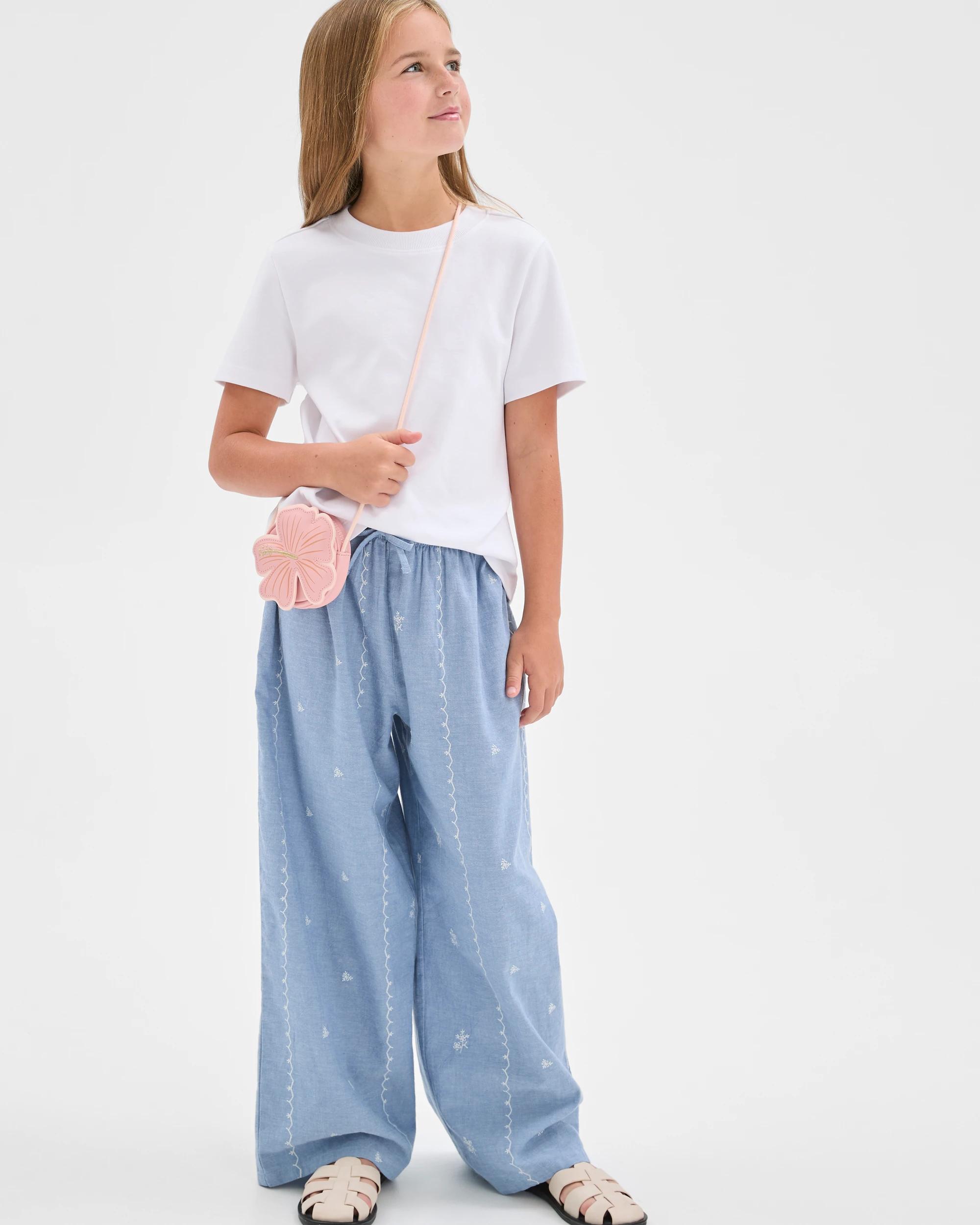 2 Target Kids Woven Wide Leg Pants CHAMBRAY, 2 of 6