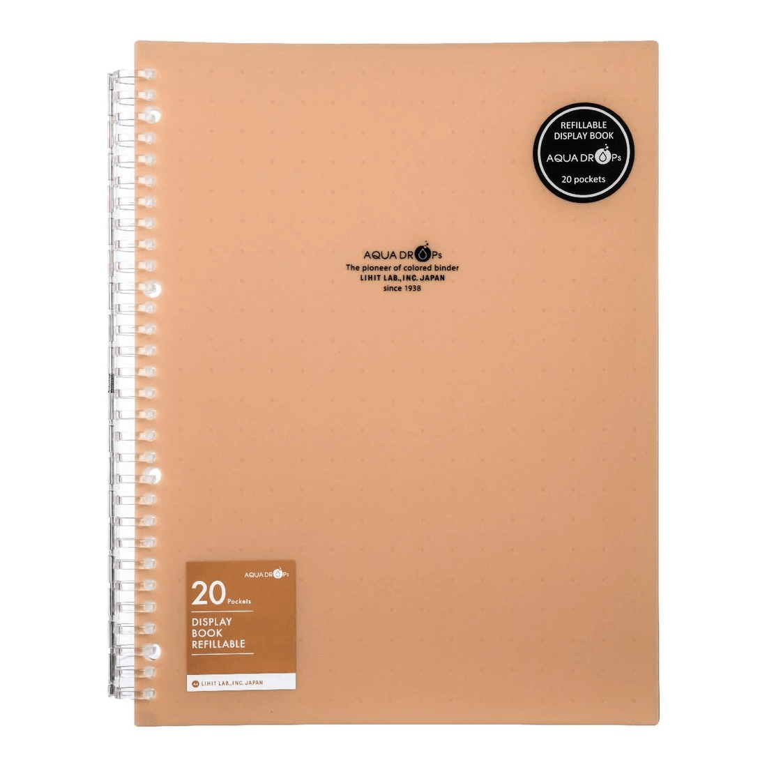 2 Aqua Drops Refillable Display Book A4 20 Pockets Vivid Beige, 2 of 4