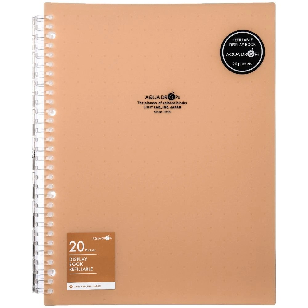 2 Aqua Drops Refillable Display Book A4 20 Pockets Vivid Beige, 2 of 4