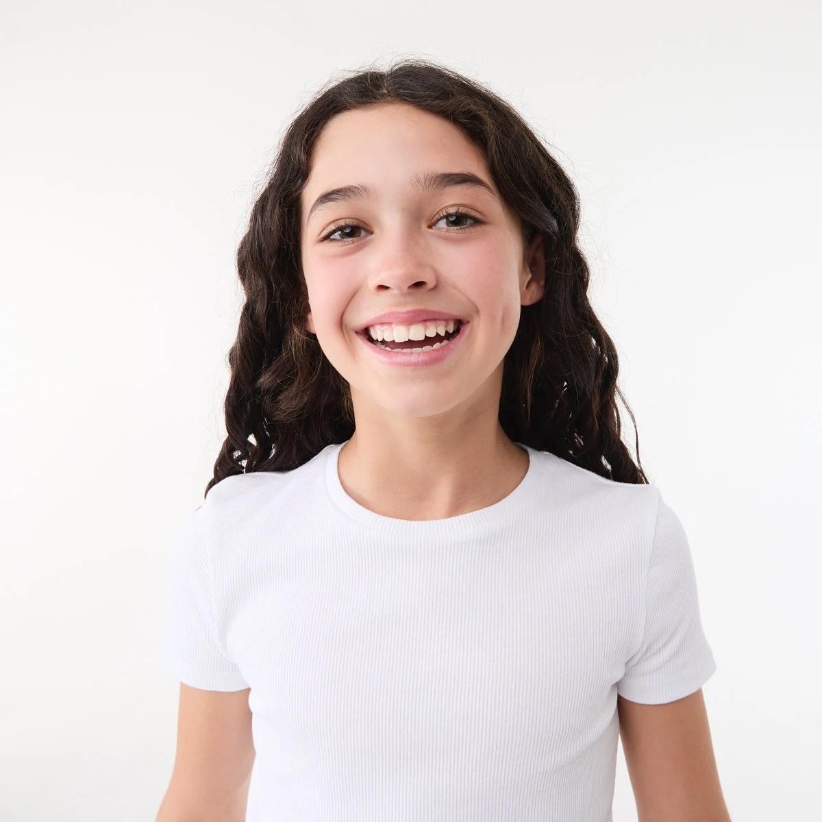 3 Short Sleeve Rib Top WHITE, 3 of 6