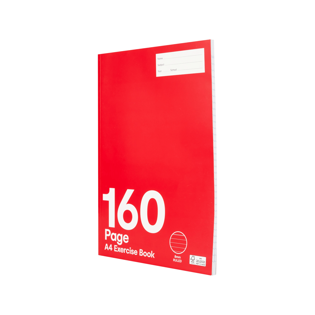 3 A4 Exercise Book - 160 Pages, Red, 3 of 4