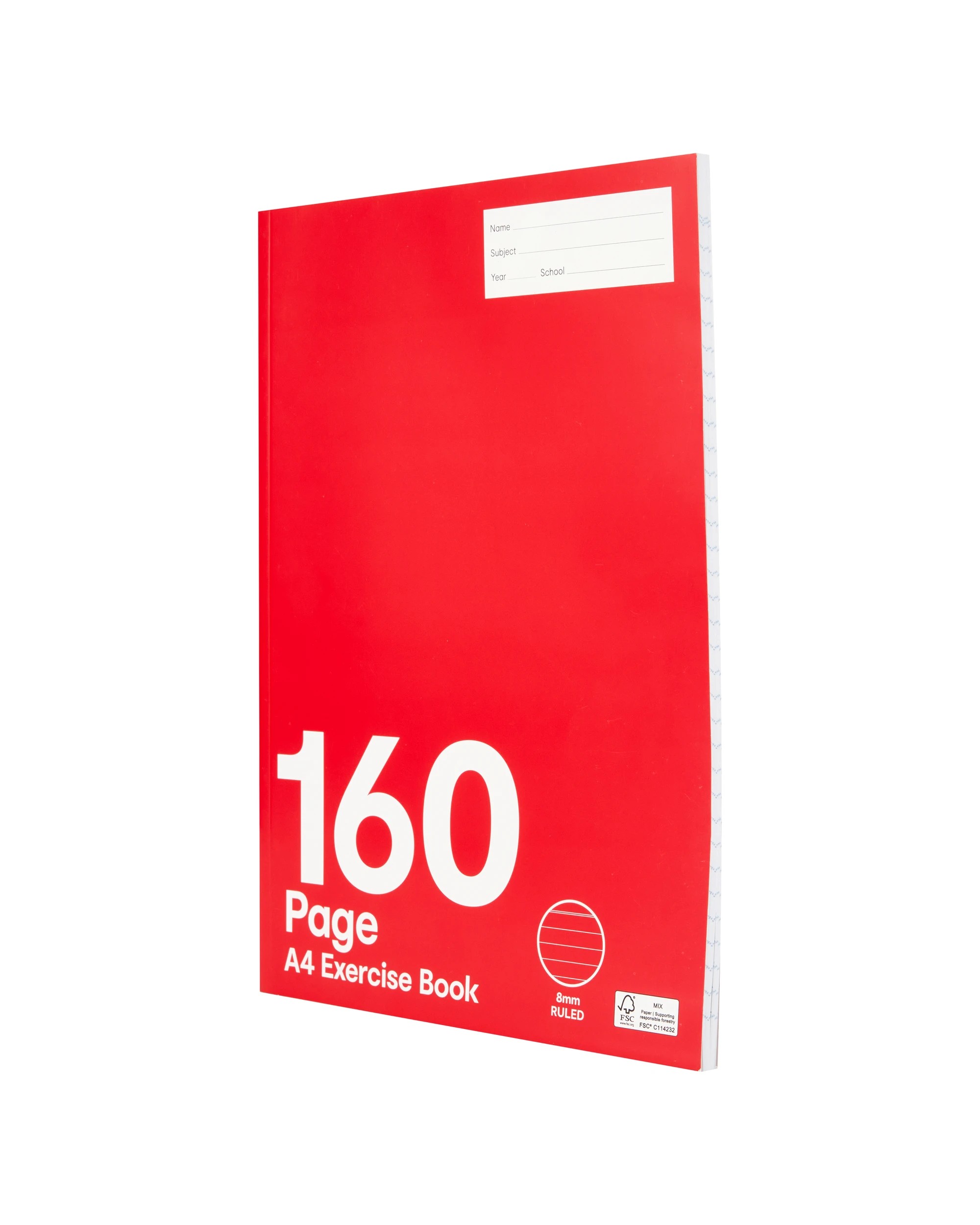 3 A4 Exercise Book - 160 Pages, Red, 3 of 4