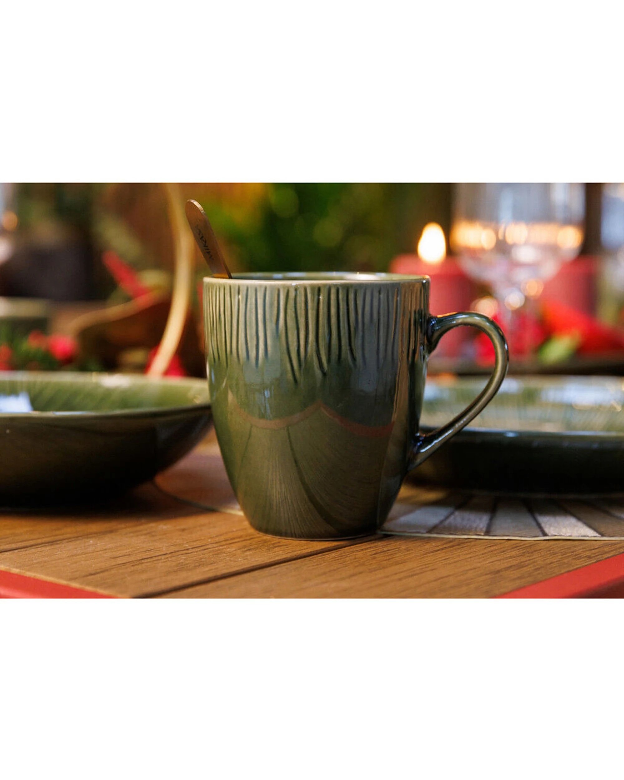 2 Mikasa Jardin 4pc Stoneware Mug Set 420ml Botanical Vibes - Green, 2 of 6