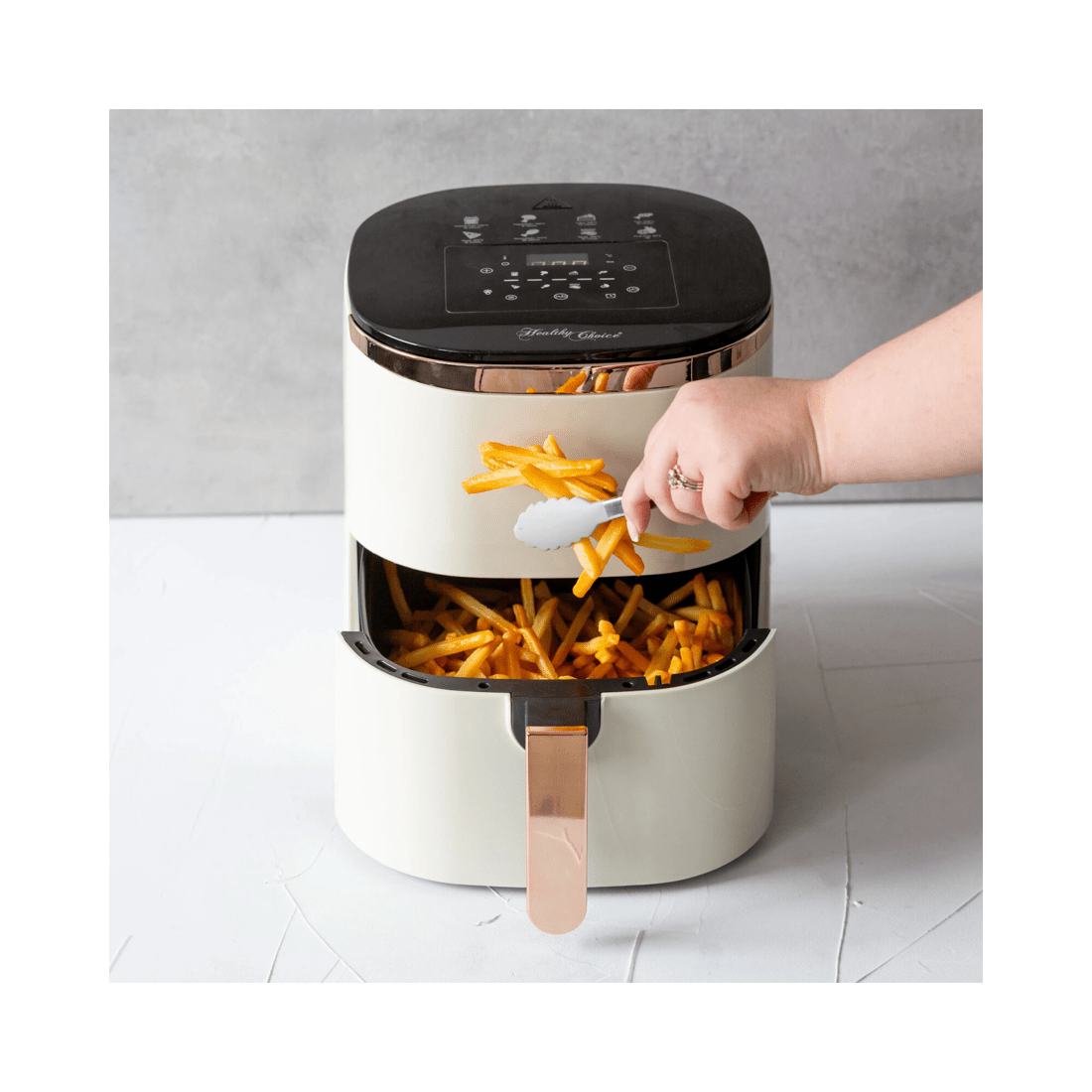 2 Healthy Choice 7L Digital Air Fryer with 8 pre-set Touch-control Cooking Programs - Cream, 2 of 5