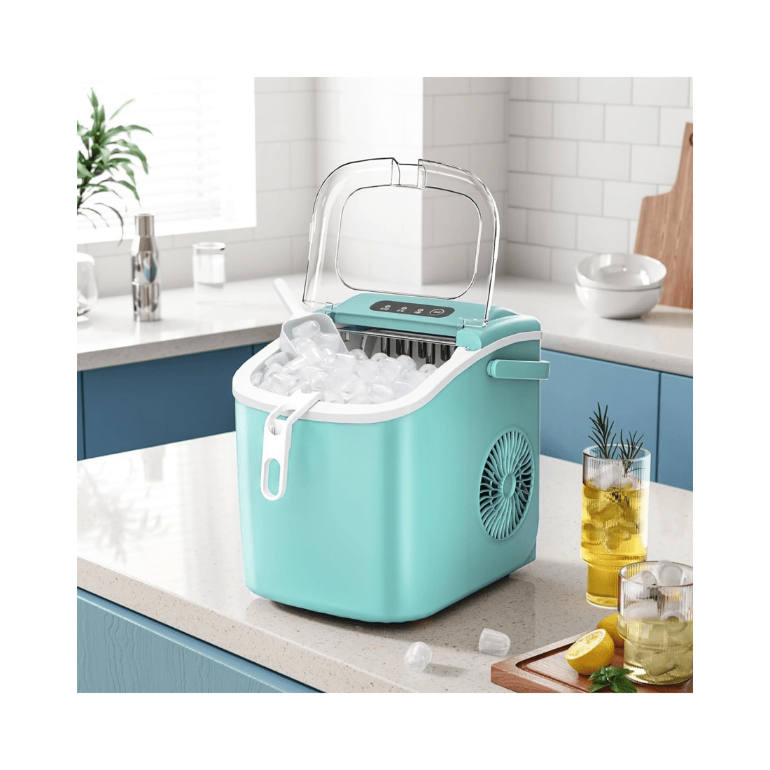 4 Advwin 12kg Ice Maker Portable Ice Cube Machine - Green, 4 of 7