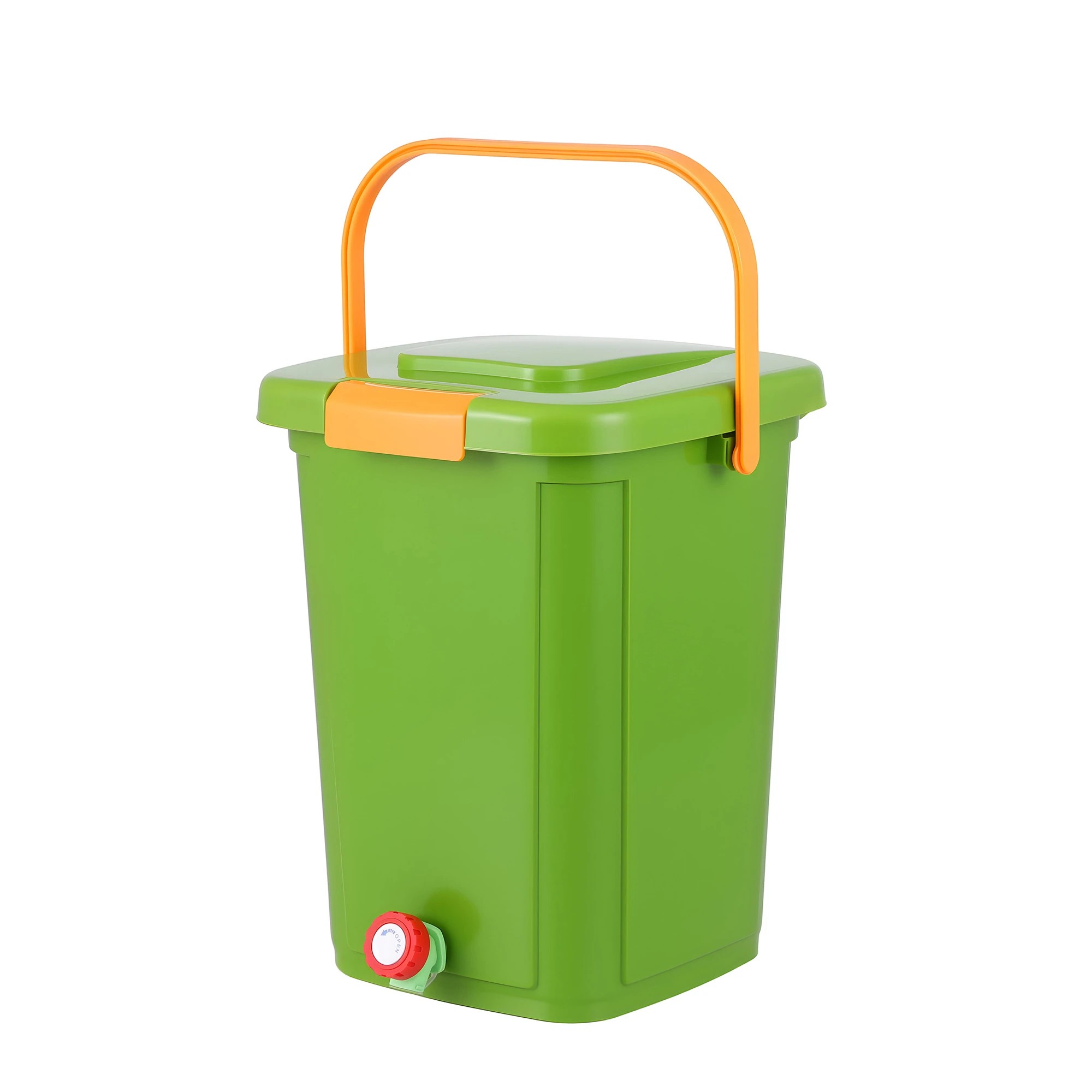 1 Gardeon 15L Kitchen Compost Bin Food Waste Caddy Countertop Drain Tap - Green, 1 of 8