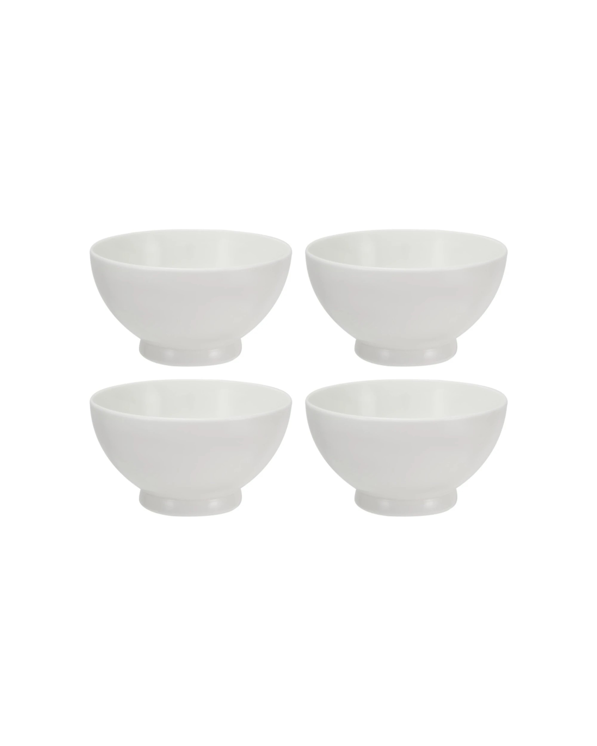 1 Maxwell & Williams 4x Basics Rice Bowl Porcelain 15.5cm High Quality Dinnerware Set - White, 1 of 2