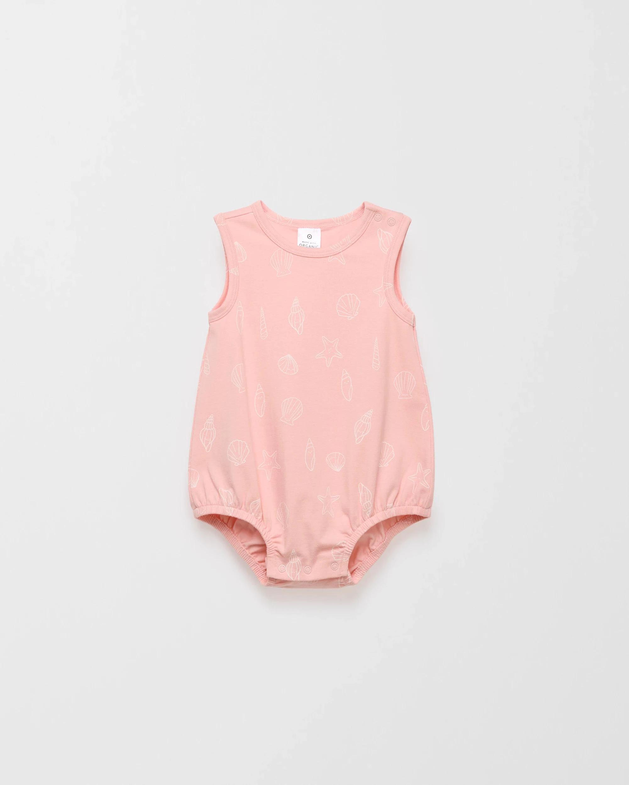 1 Target Baby Organic Cotton Print Bubble Bodysuit SHELLS PINK, 1 of 2