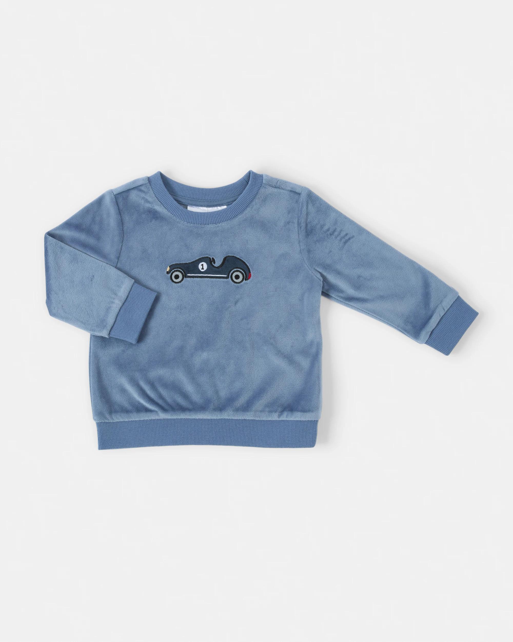 3 Twosie Fleece Pyjama Set Blu Car, 3 of 7