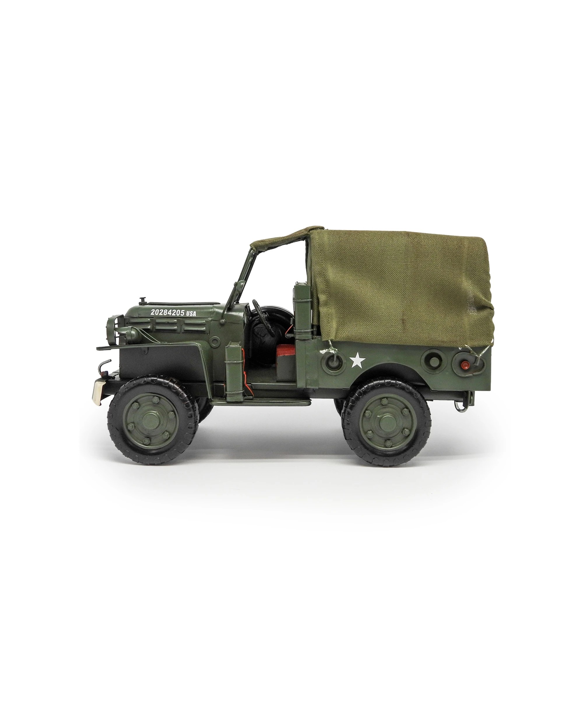 4 Boyle Metal Ornament Figurine Army Jeep Truck 34cm - Green, 4 of 6