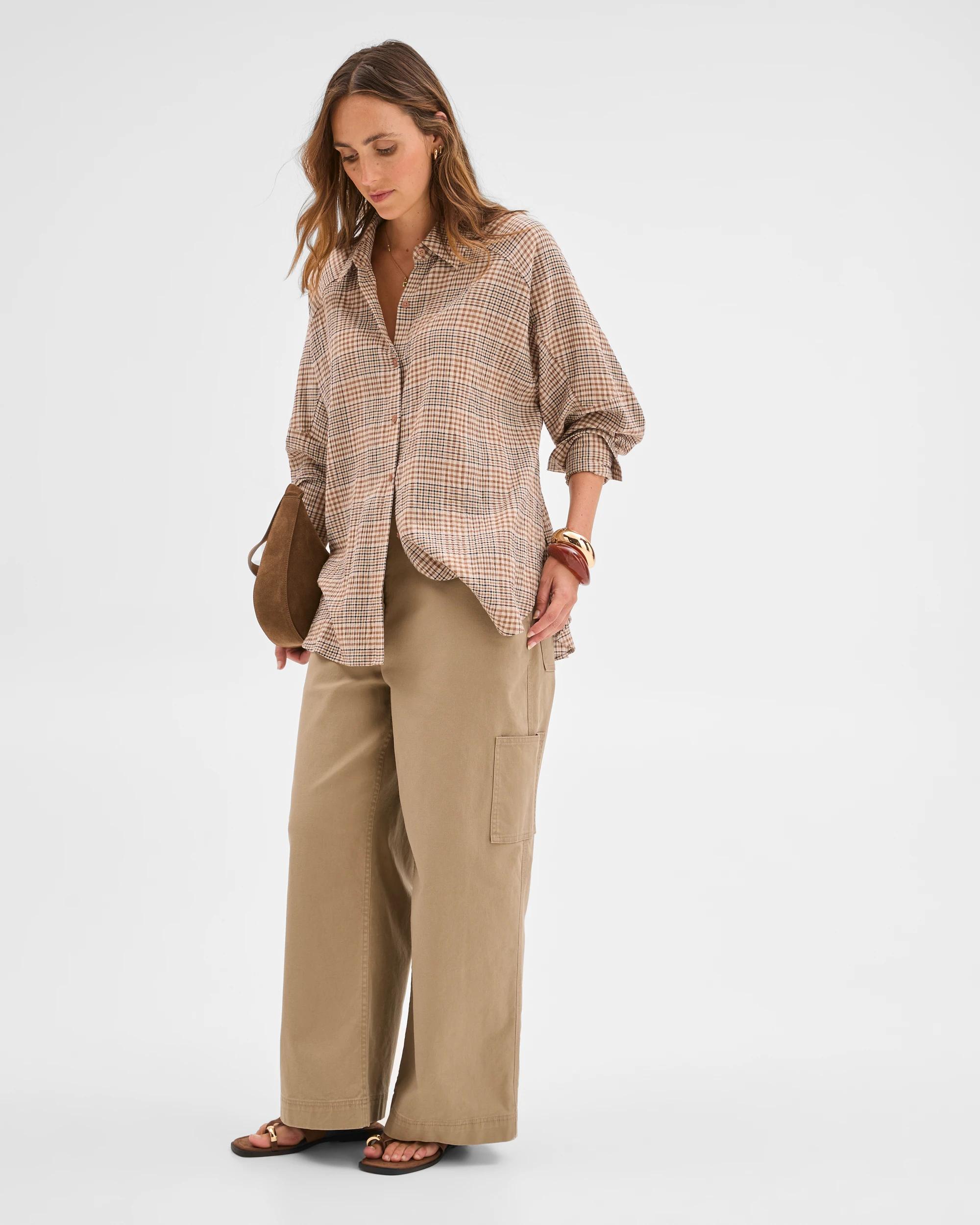 1 Target Woman Australian Cotton Check Shirt PARTRIDGE CHECK, 1 of 7