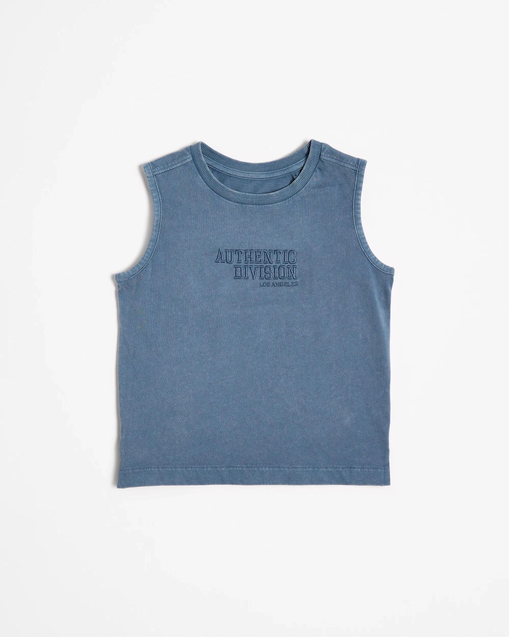 1 Target Australian Cotton Embroidered Washed Tank NAVY LA, 1 of 3