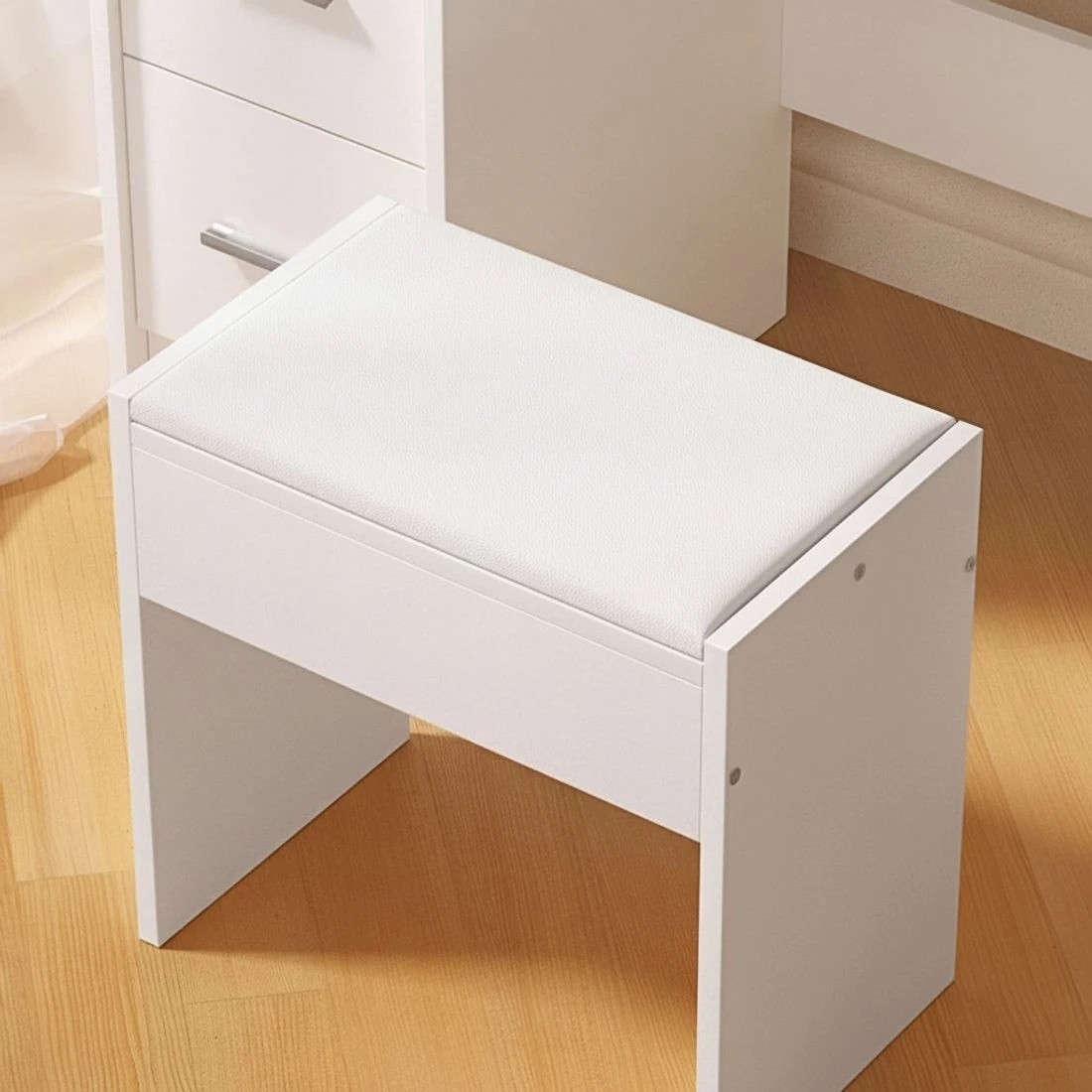 8 Artiss Dressing Table Set Stool 10 Led Bulbs  Dylan - White, 8 of 8