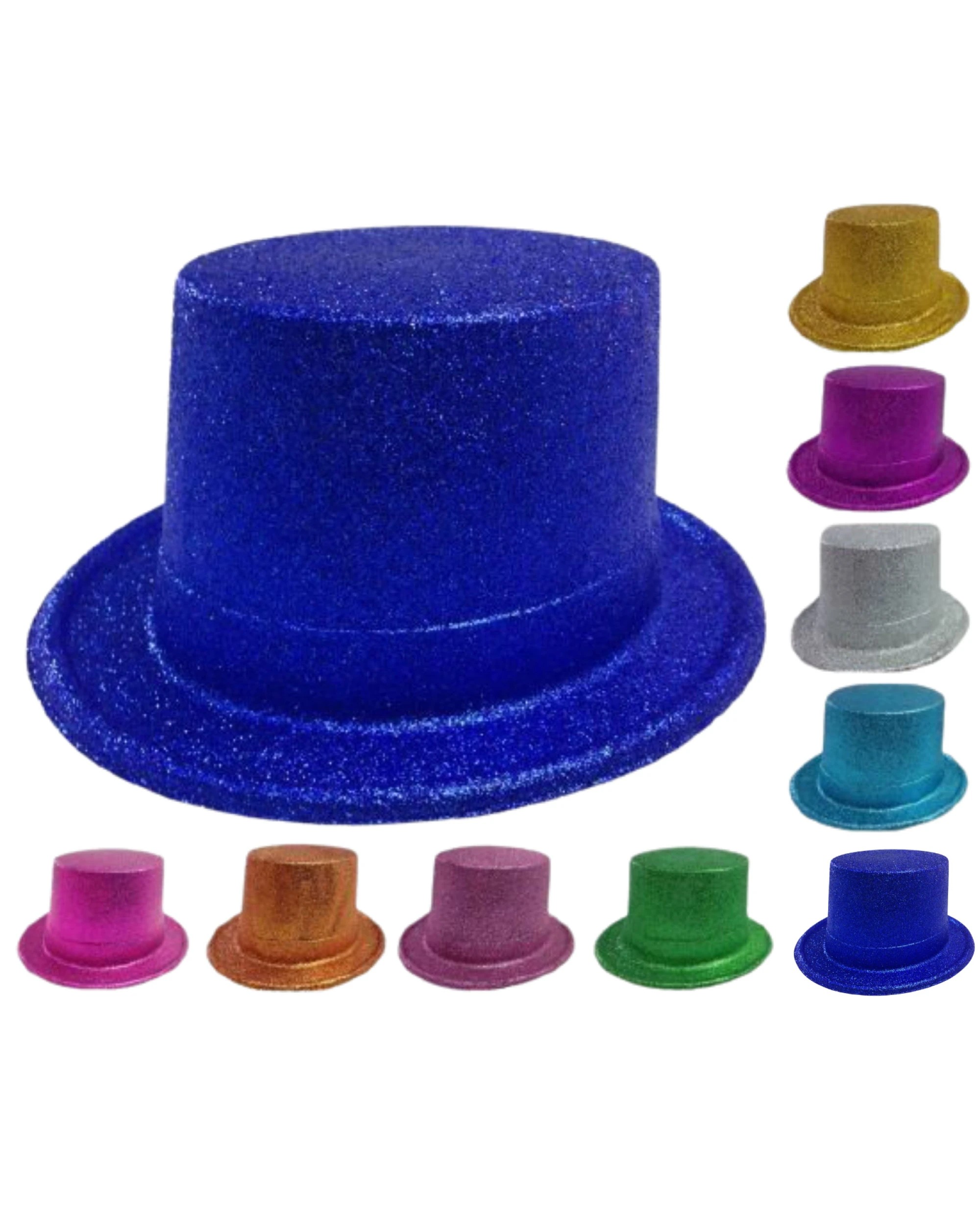 2 BR Costumes Glitter Tall Top Hat Adult Costume Fancy Dress Party - Mixed Colour Pack, 2 of 2