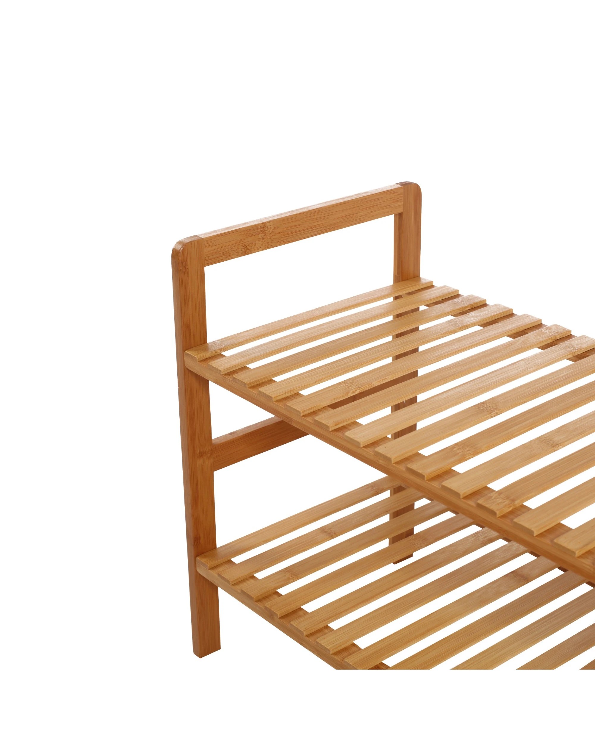 3 Sherwood Home 2-Tier Essential Bamboo Shoe Rack 70x27x40cm - Natural, 3 of 5