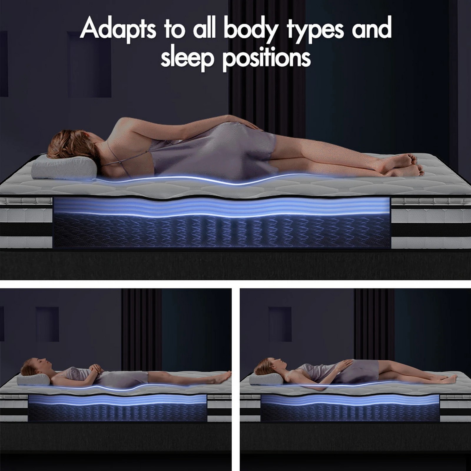 6 Starry Eucalypt Mattress Pillow Top Foam Bed Bonnell Spring 22cm - Single Bed, 6 of 10