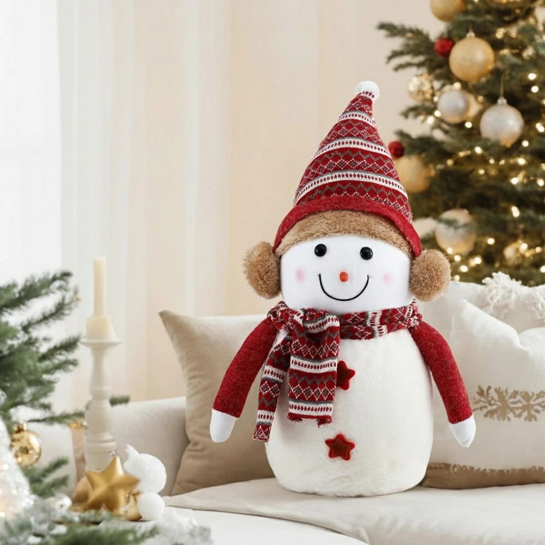 4 Jingle Jollys Christmas Snowman Handicraft Ornaments Party Decorations 60cm - Multi, 4 of 6