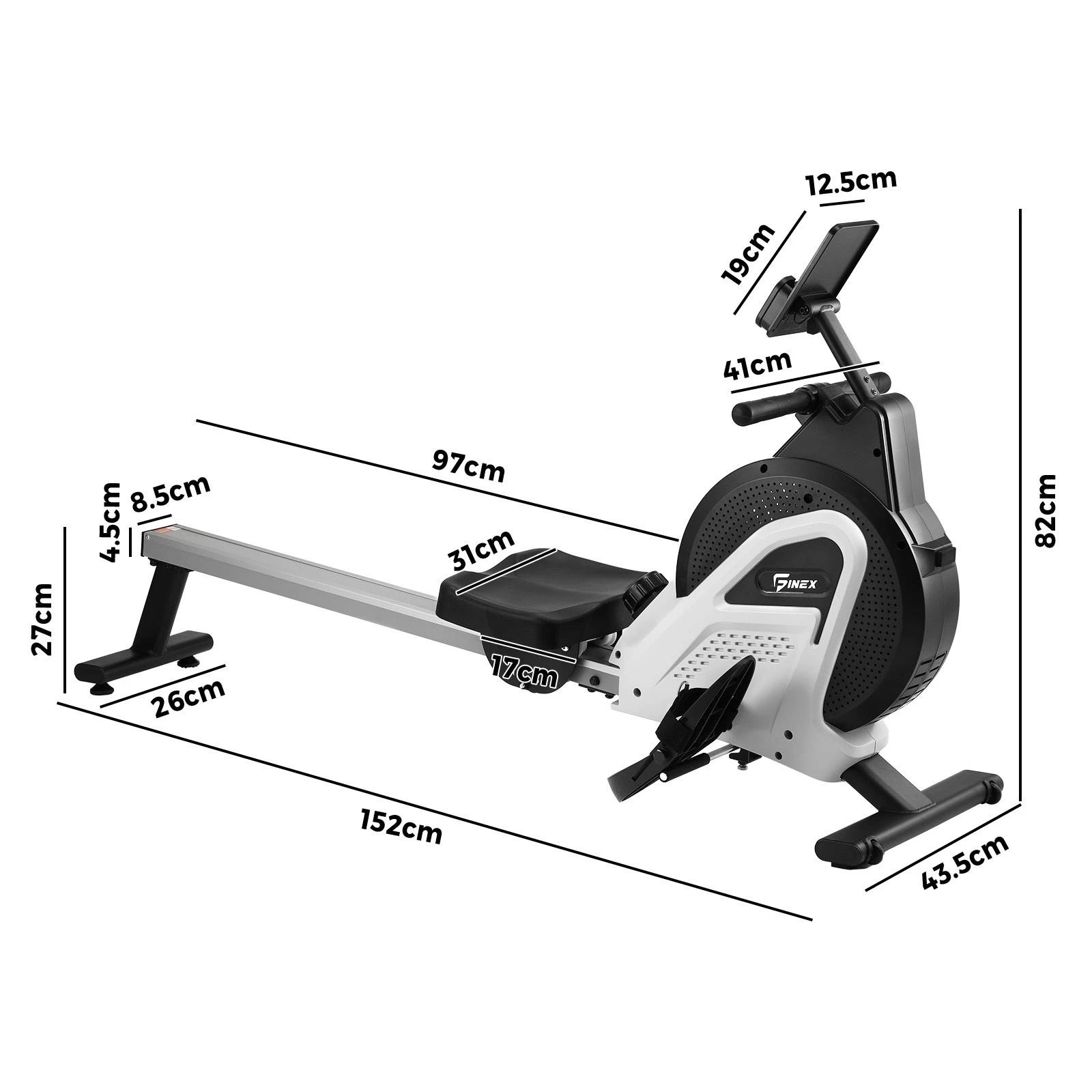 2 Finex Rowing Machine Magnetic Rower 16-Level - Multi, 2 of 9