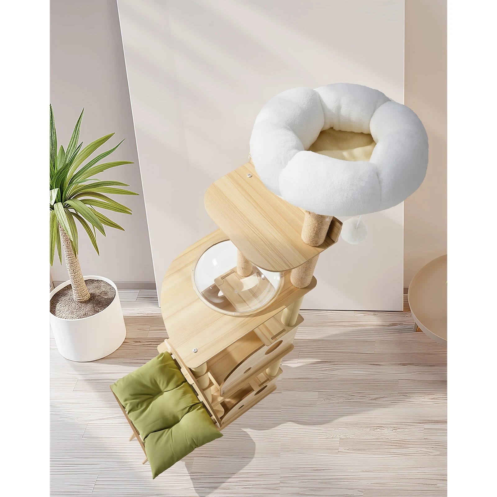 3 Alopet Cat Tree Tower Scratching Post Scratcher Condo House Bed Furniture 203cm - Natural, 3 of 7
