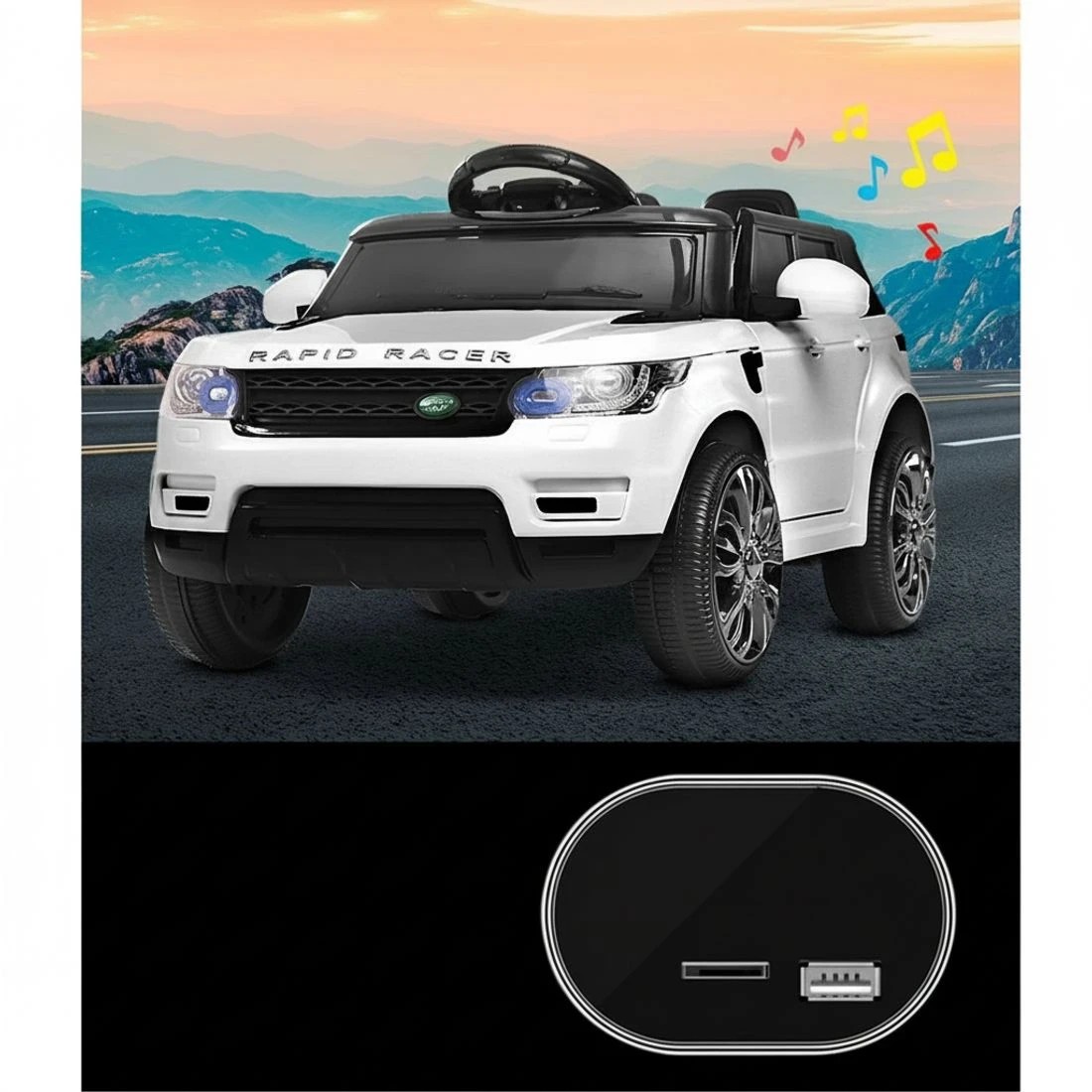 6 Rigo Kids Electric Ride On Car SUV Cars Remote 12V - White, 6 of 8