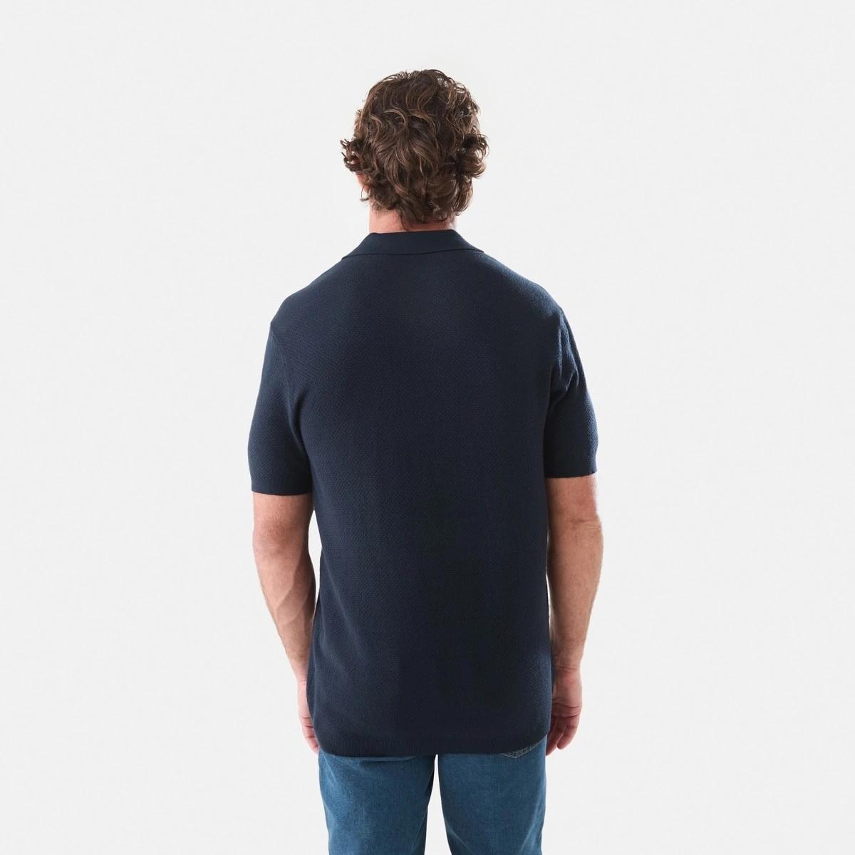 3 Button Up Knit Polo Shirt Sky Cptn, 3 of 5