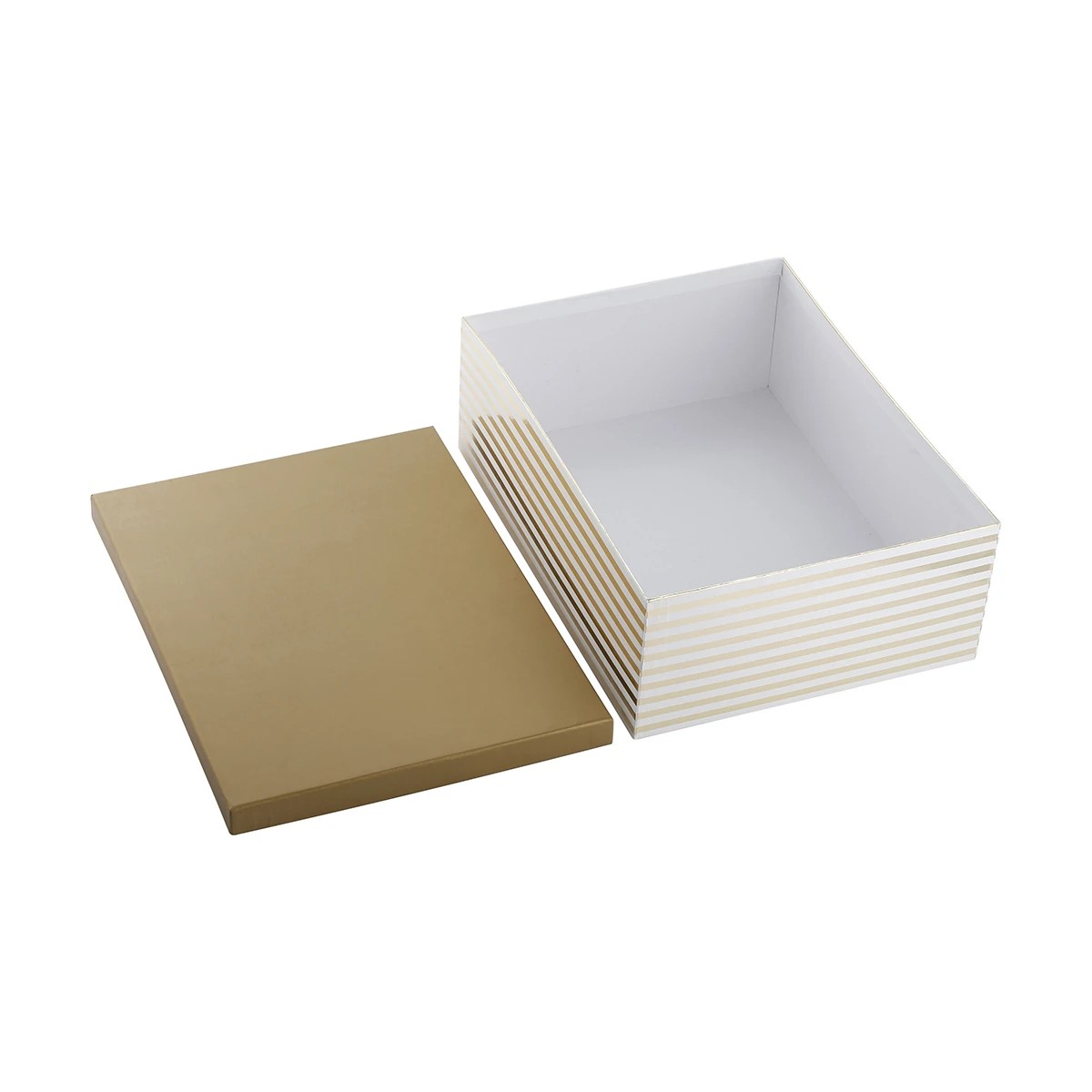 2 Gold Look Stripe Gift Box - Extra Large, 2 of 2