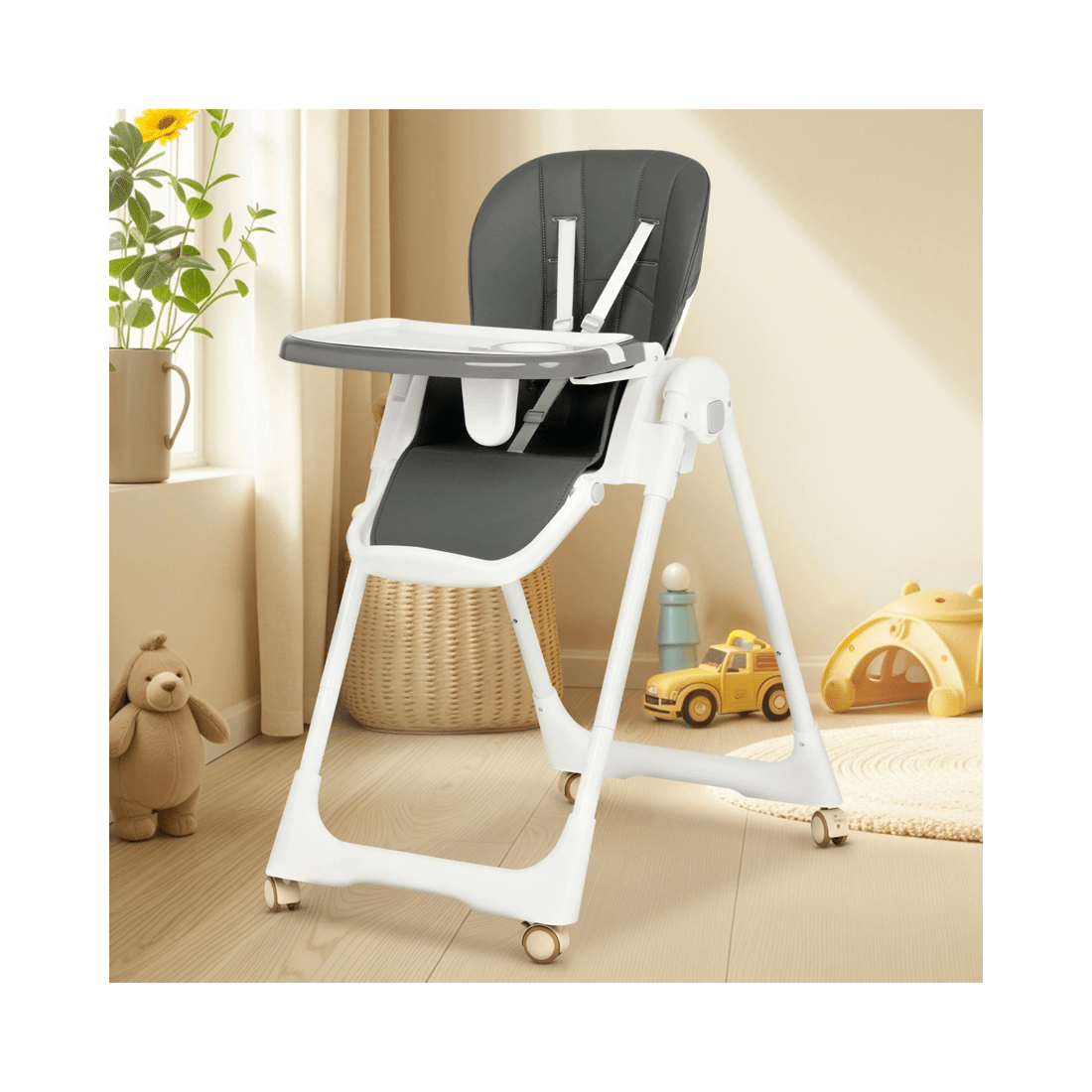 3 Advwin 3-in-1 Folding Baby High Chair Gray, 3 of 9