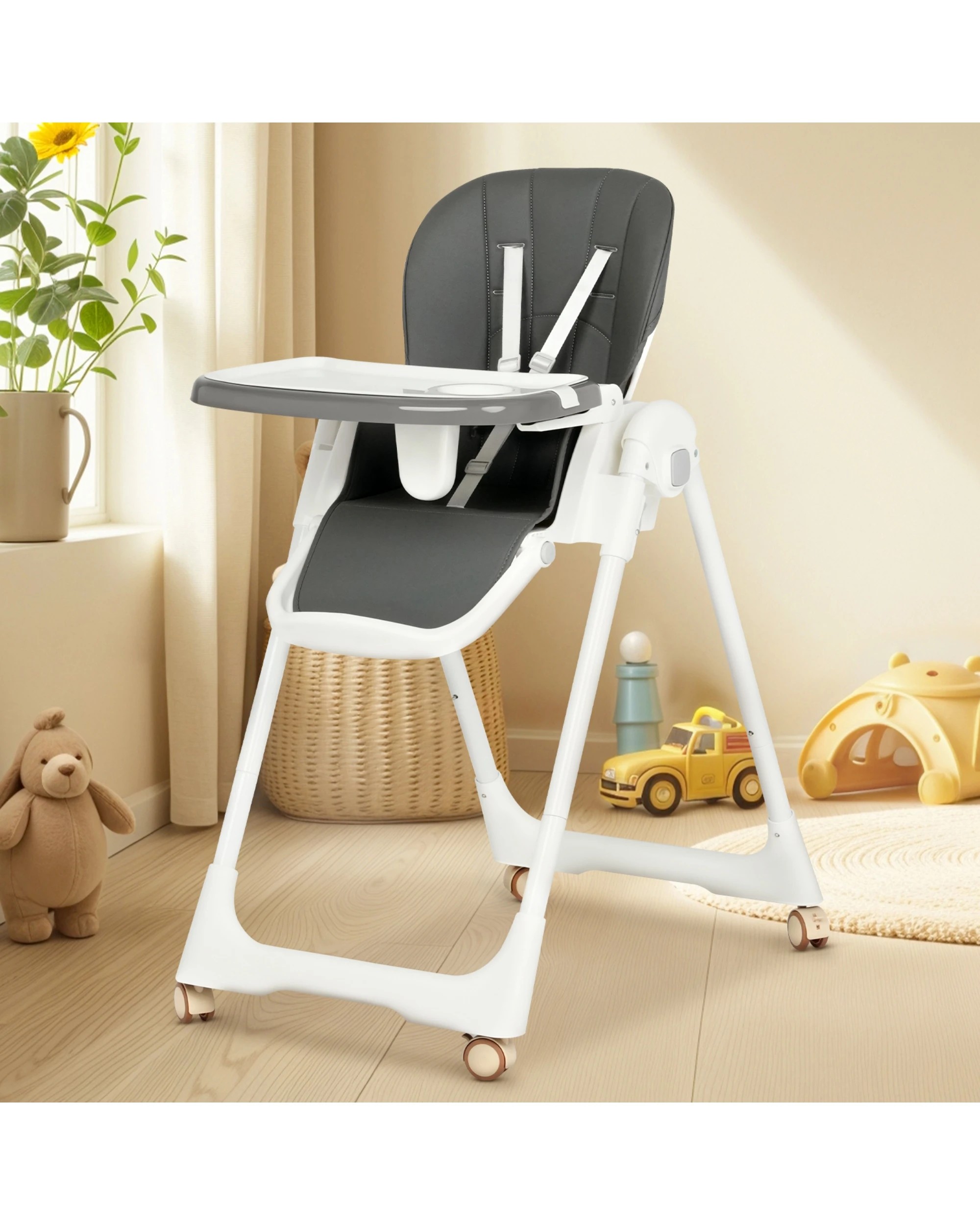 3 Advwin 3-in-1 Folding Baby High Chair Gray, 3 of 9