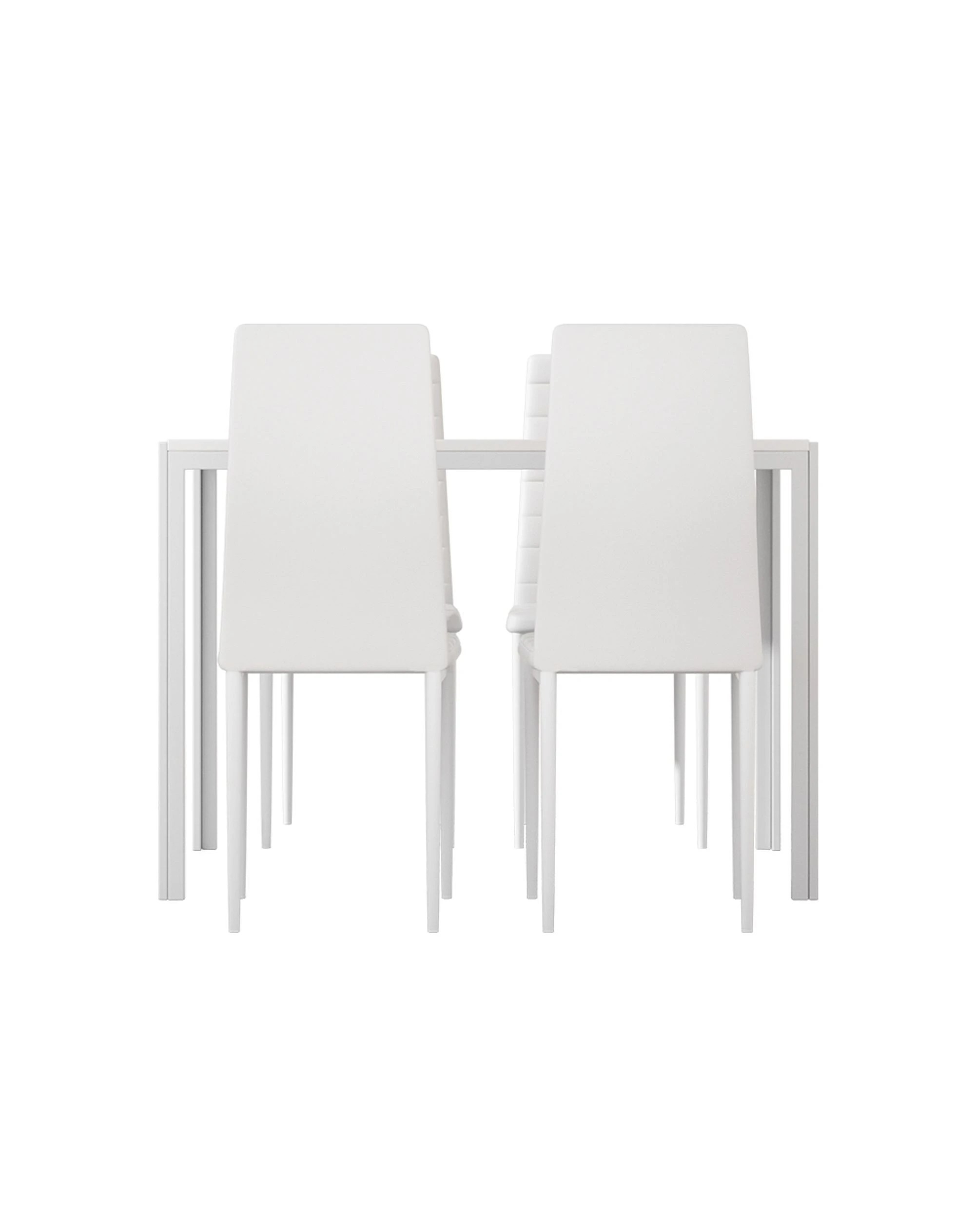 3 Artiss Dining Chairs and Table Dining Set 4 Chair Set Of 5 - White, 3 of 5