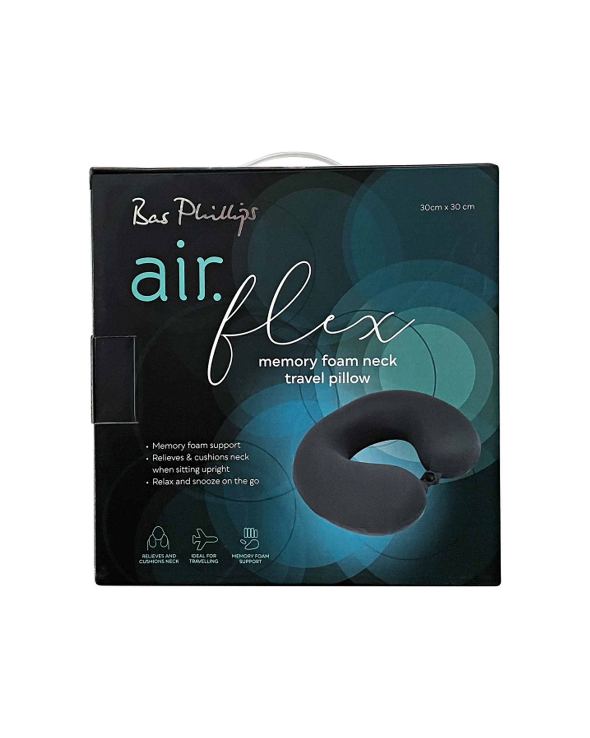 2 Bas Phillips Air Flex Memory Foam Neck Support Travel Pillow Cushion Vacuum - Charcoal, 2 of 6