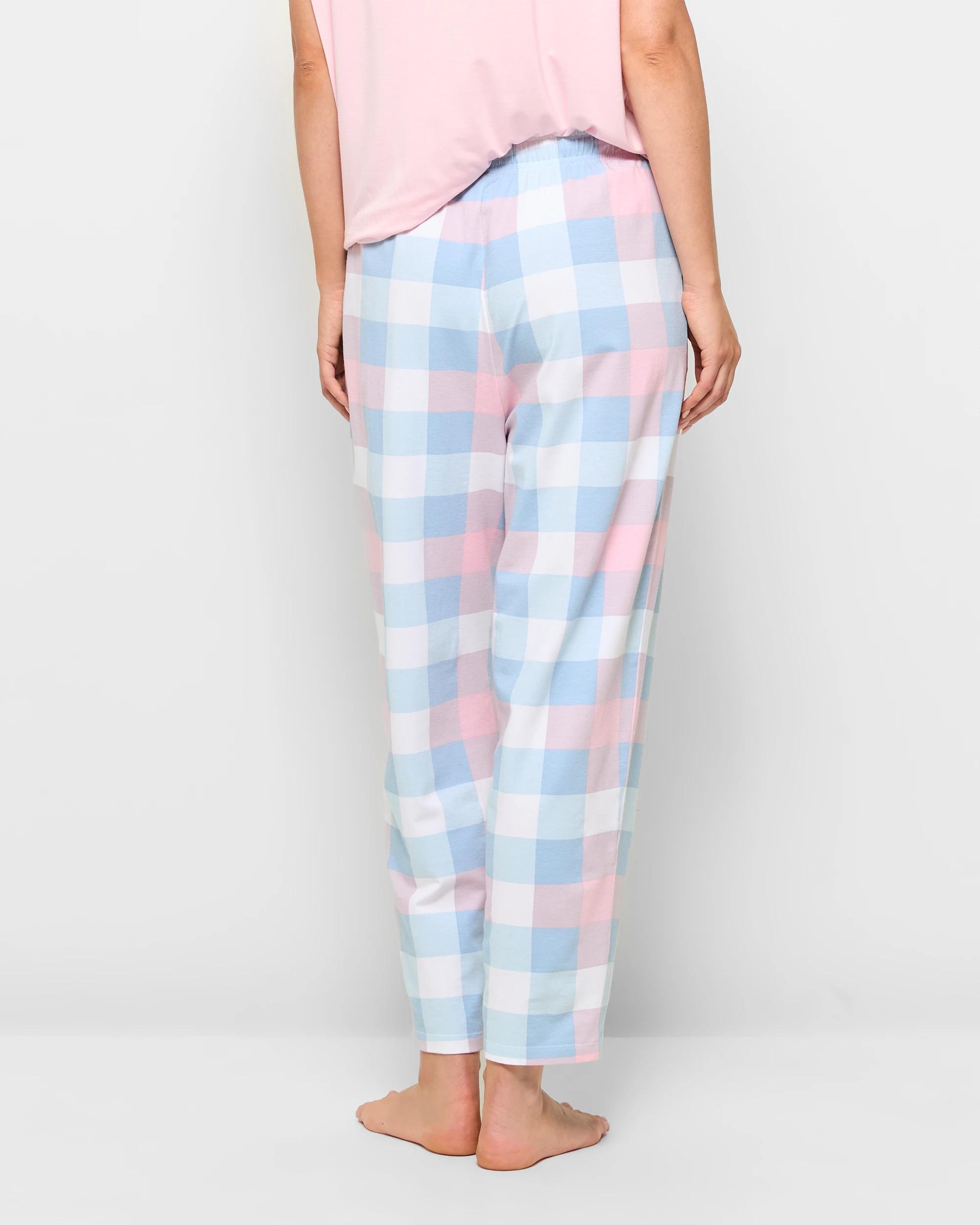 4 Target Australian Cotton Blend Jersey 7/8 Length Pyjama Sleep Pants BLOOM CHECK, 4 of 5