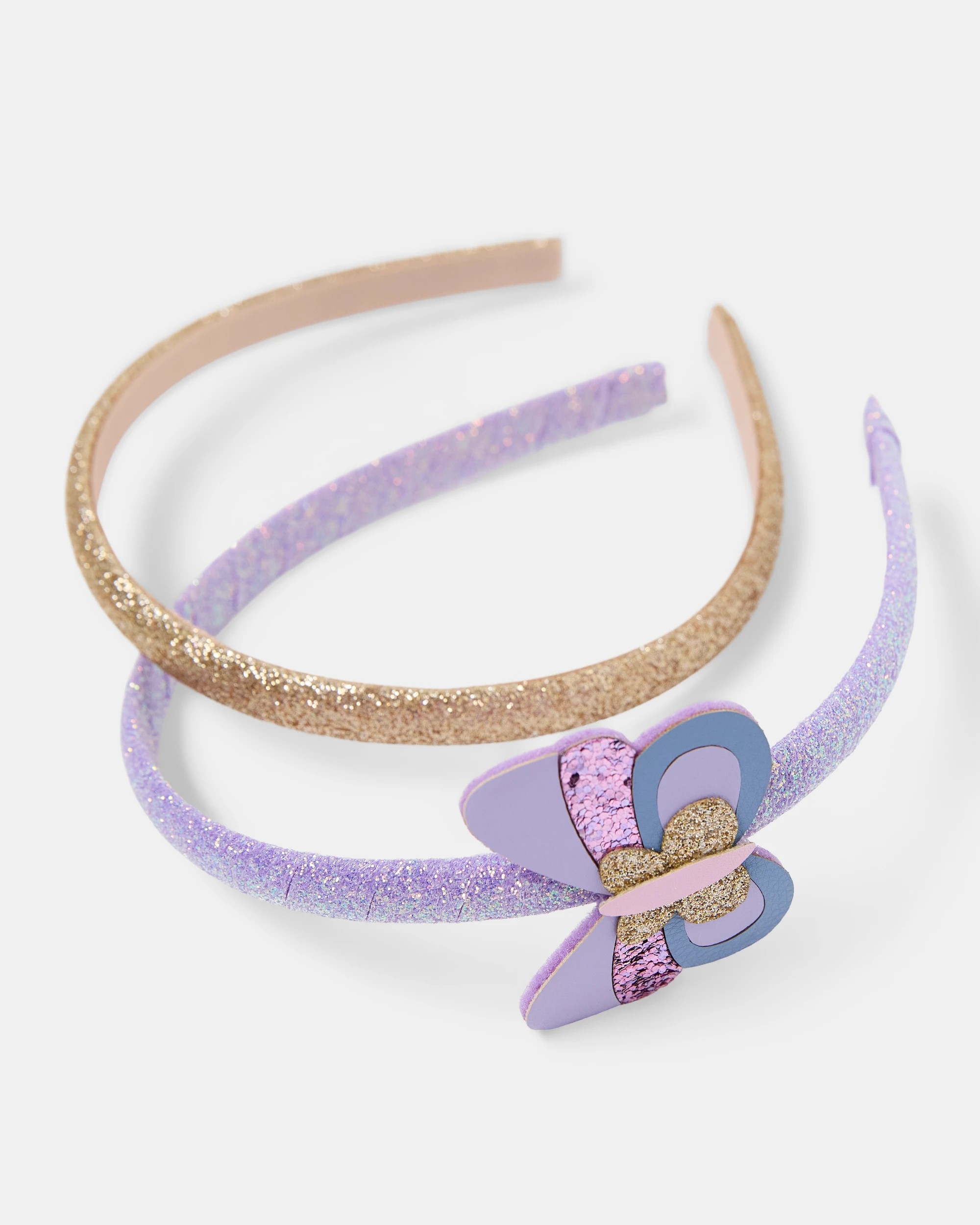 1 2 Pack Butterfly Headband - Purple and Gold Tone, 1 of 3