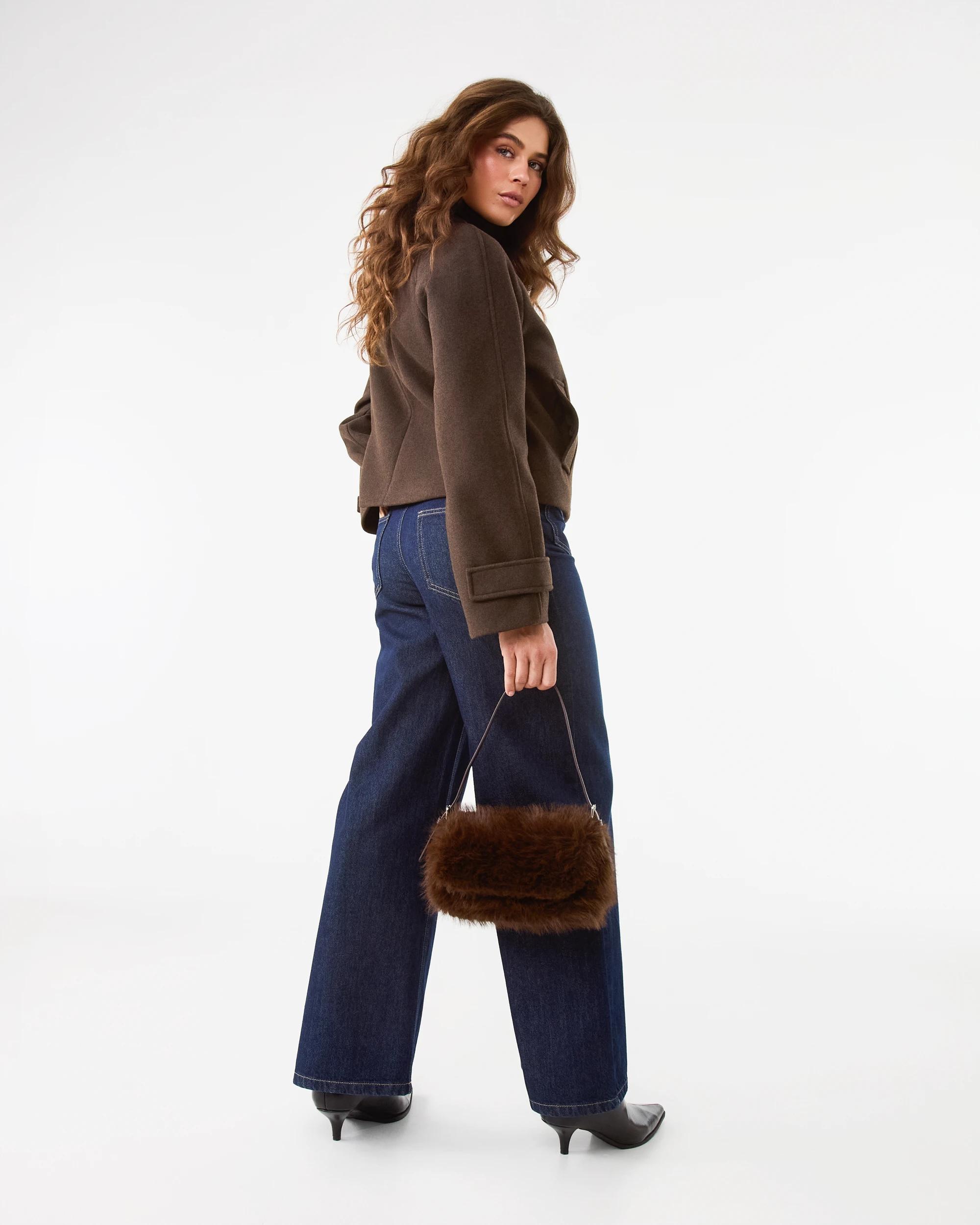 9 Faux Fur Shoulder Bag Chocolate, 9 of 9