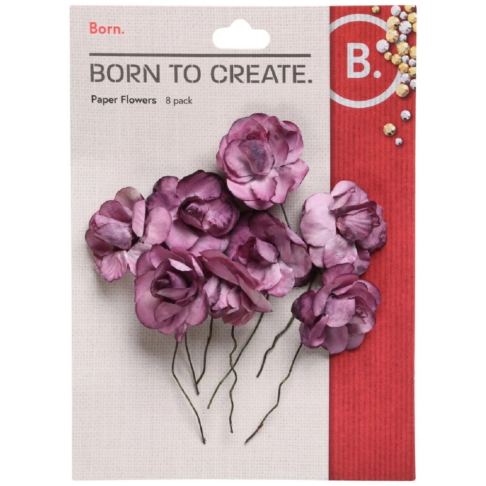 1 Born Large Roses Dusty Pink 8 Pack, 1 of 2