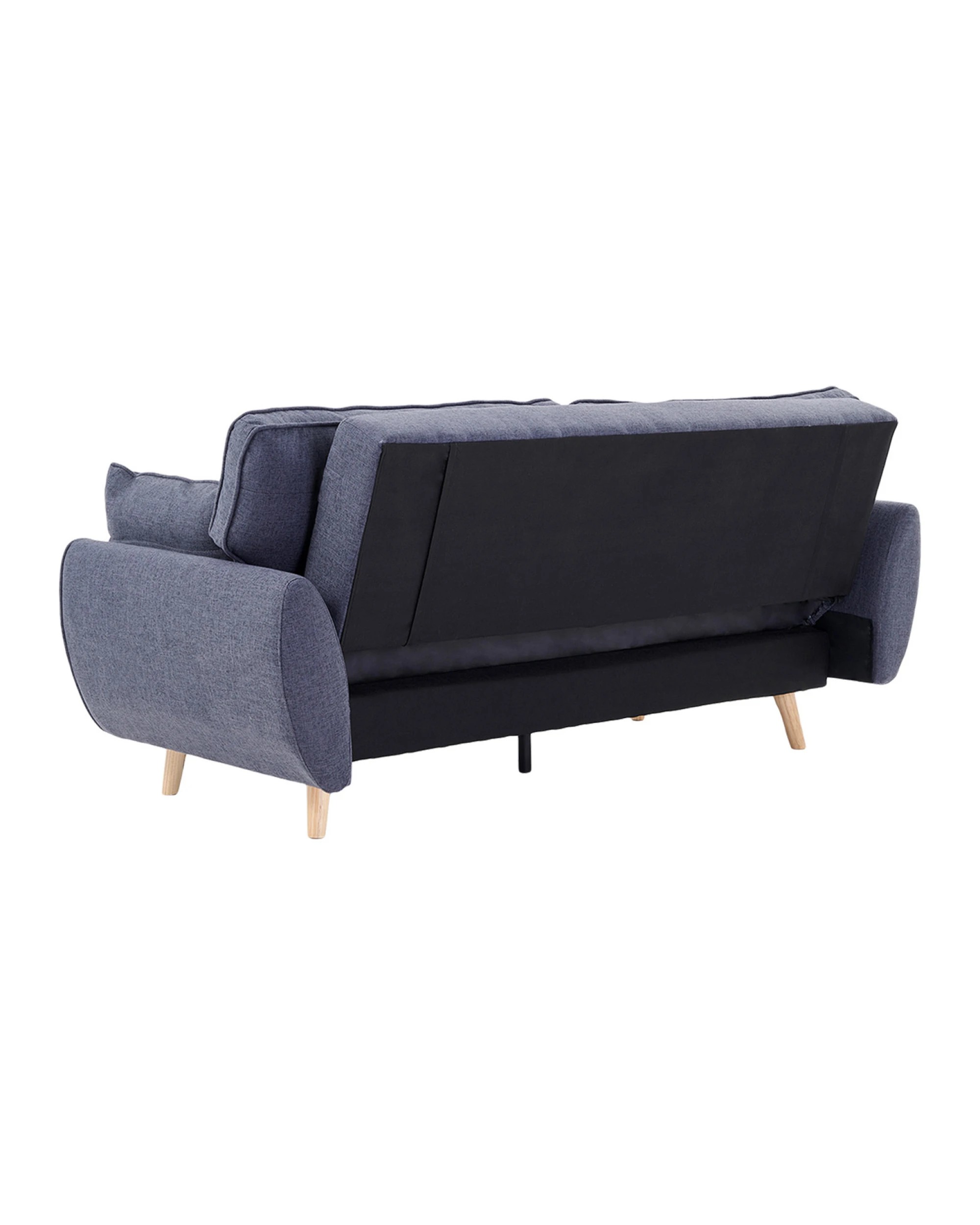 7 Sarantino 3 Seater Modular Linen Fabric Wood Sofa Bed Couch- Dark Grey, 7 of 10