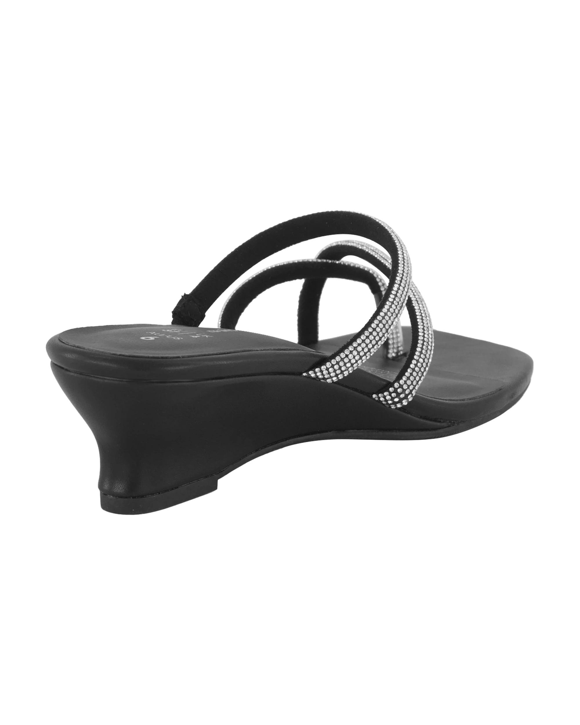 4 Dress Strappy Wedges Black, 4 of 5