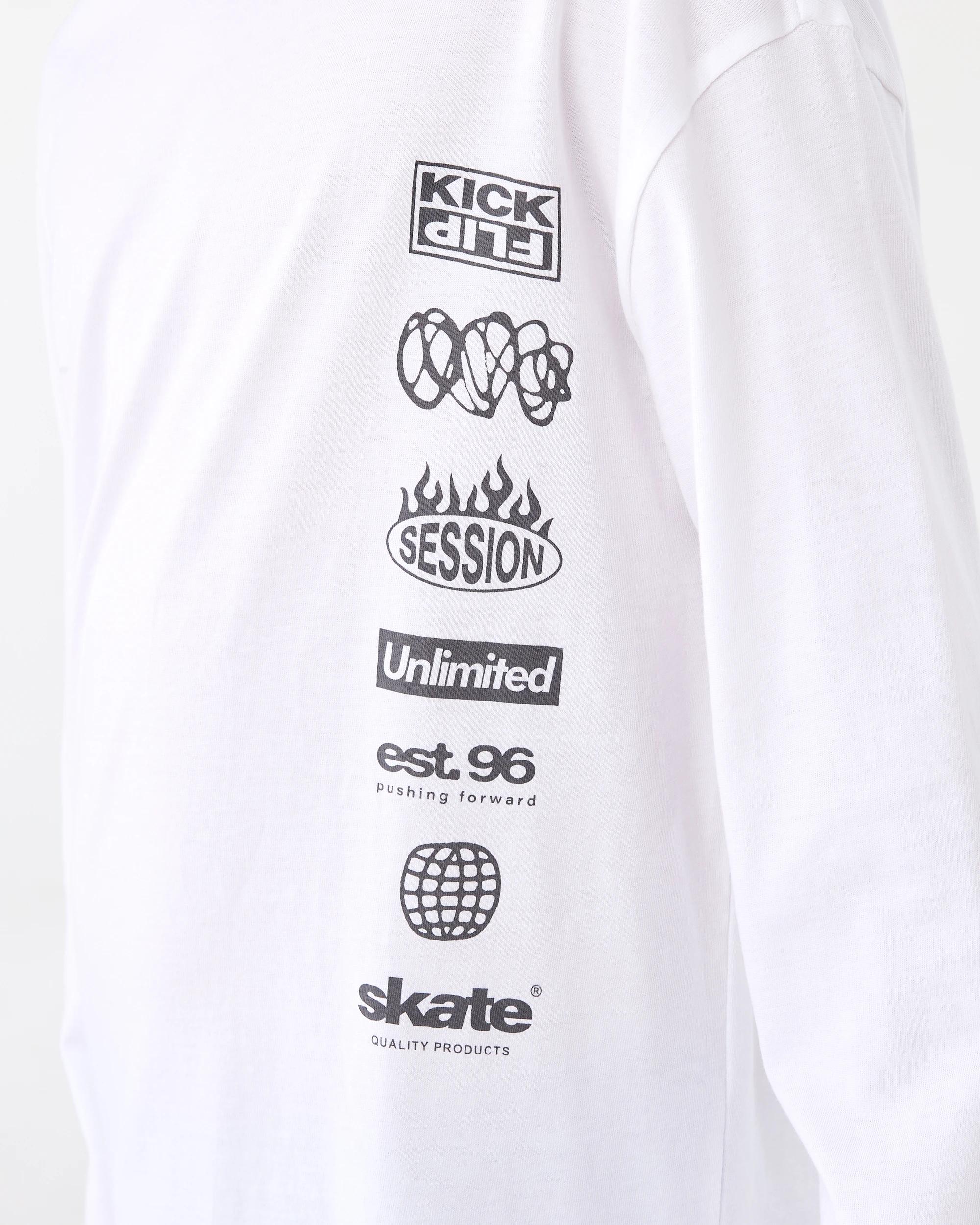4 Long Sleeve Printed T-shirt Wht Skate, 4 of 6