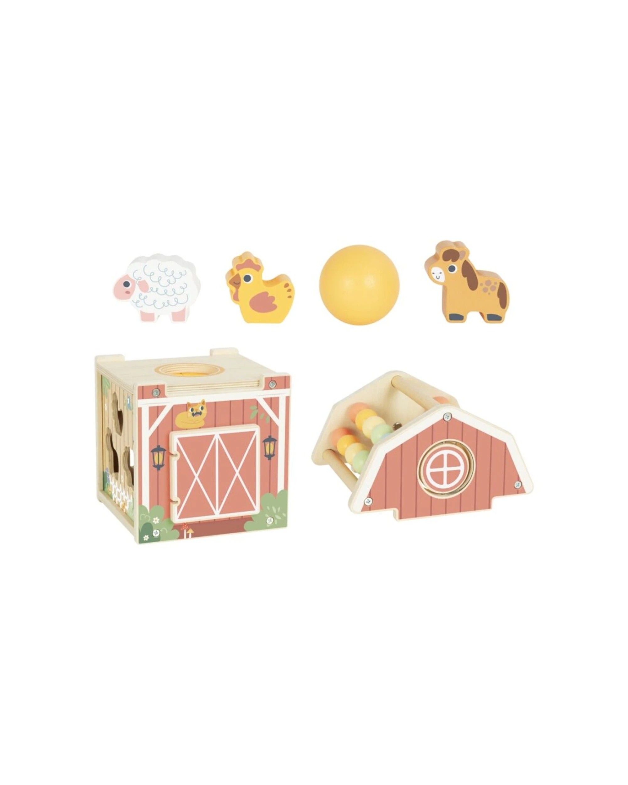 3 Tooky Toy Farm Playhouse Wooden Play Sensory Kids Children - Multi, 3 of 7