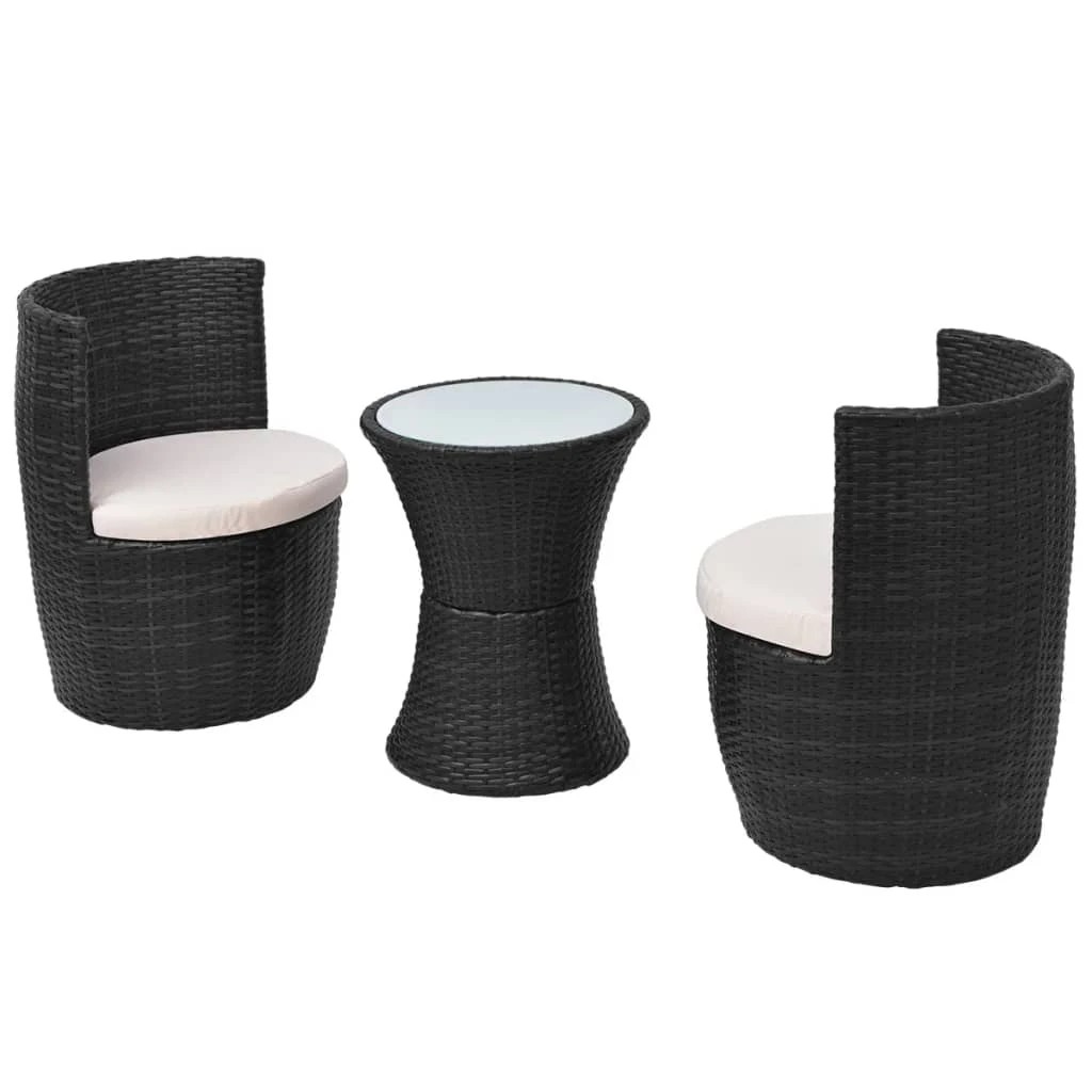 3 vidaXL Garden furniture set Stackable - Black, 3 of 8