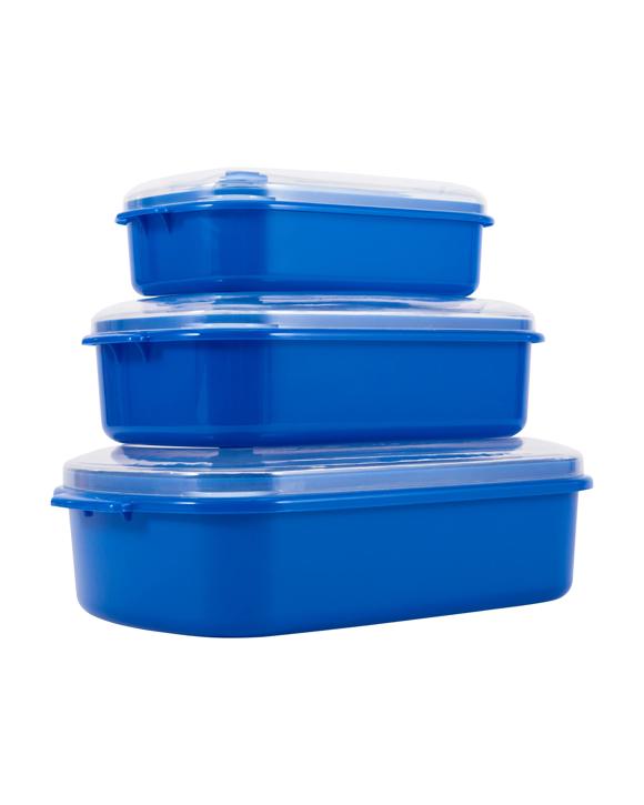 Set of 3 Food Storage Containers - Blue