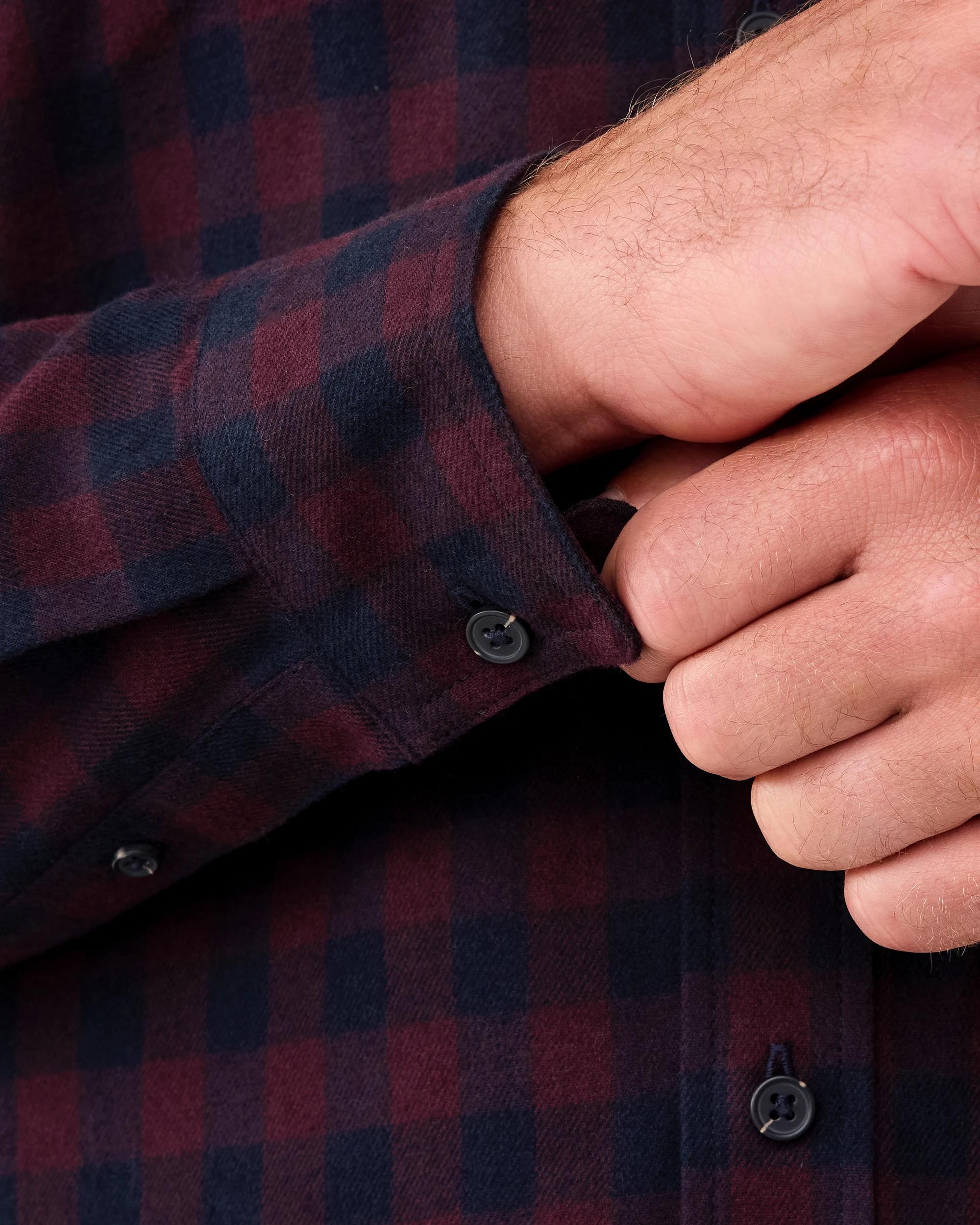 7 Long Sleeve Brushed Shirt Red Burg, 7 of 7