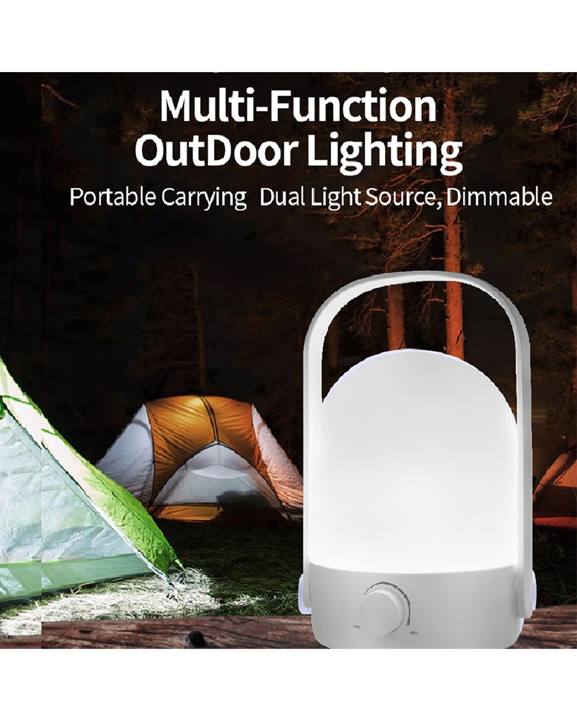 4 Sansai Portable LED Handle Dual Warm Cool Camping Light with Handle - White, 4 of 5