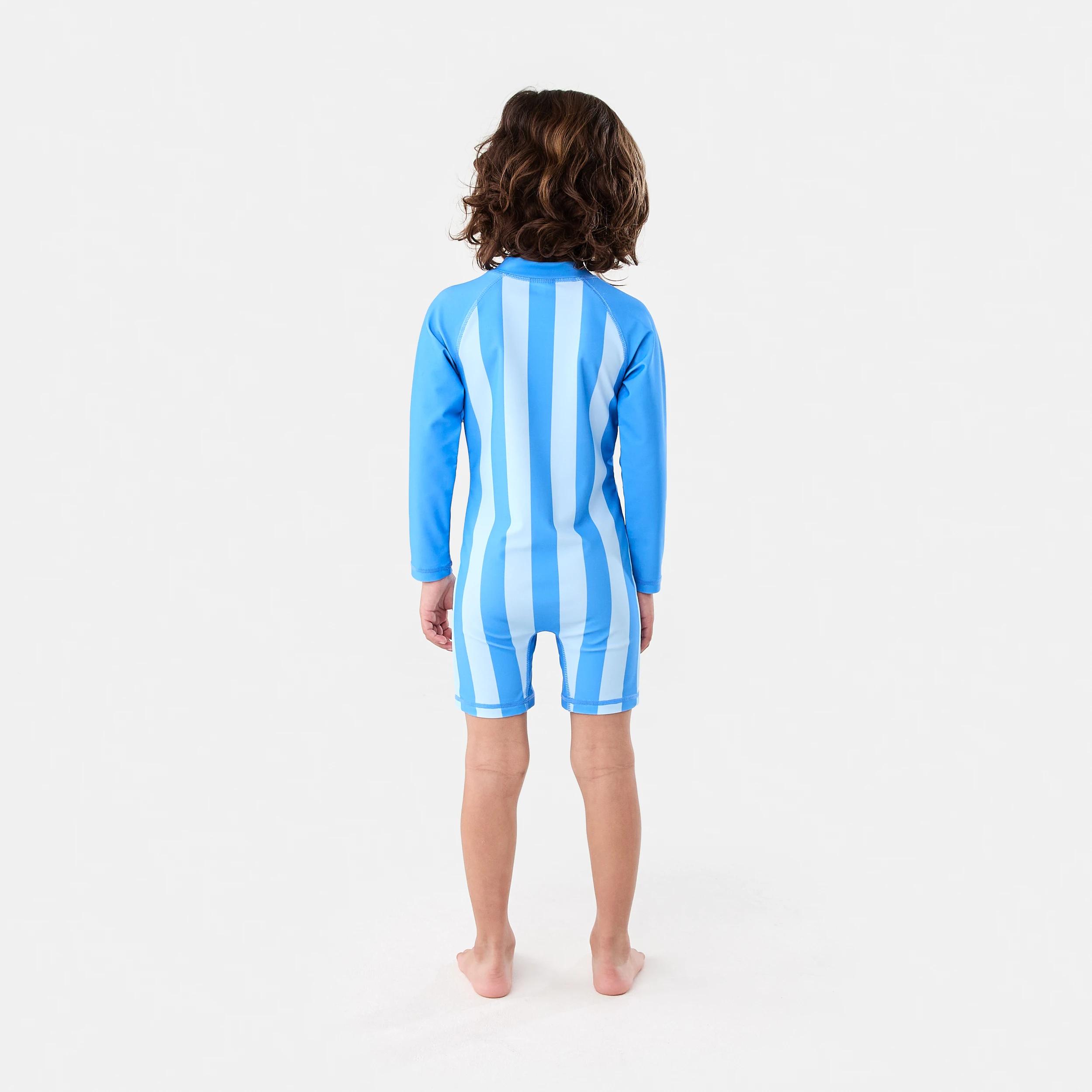 6 Long Sleeve Colour Block Swimsuit BLUE LITTLE SNAPPER SURF STRIPE, 6 of 6