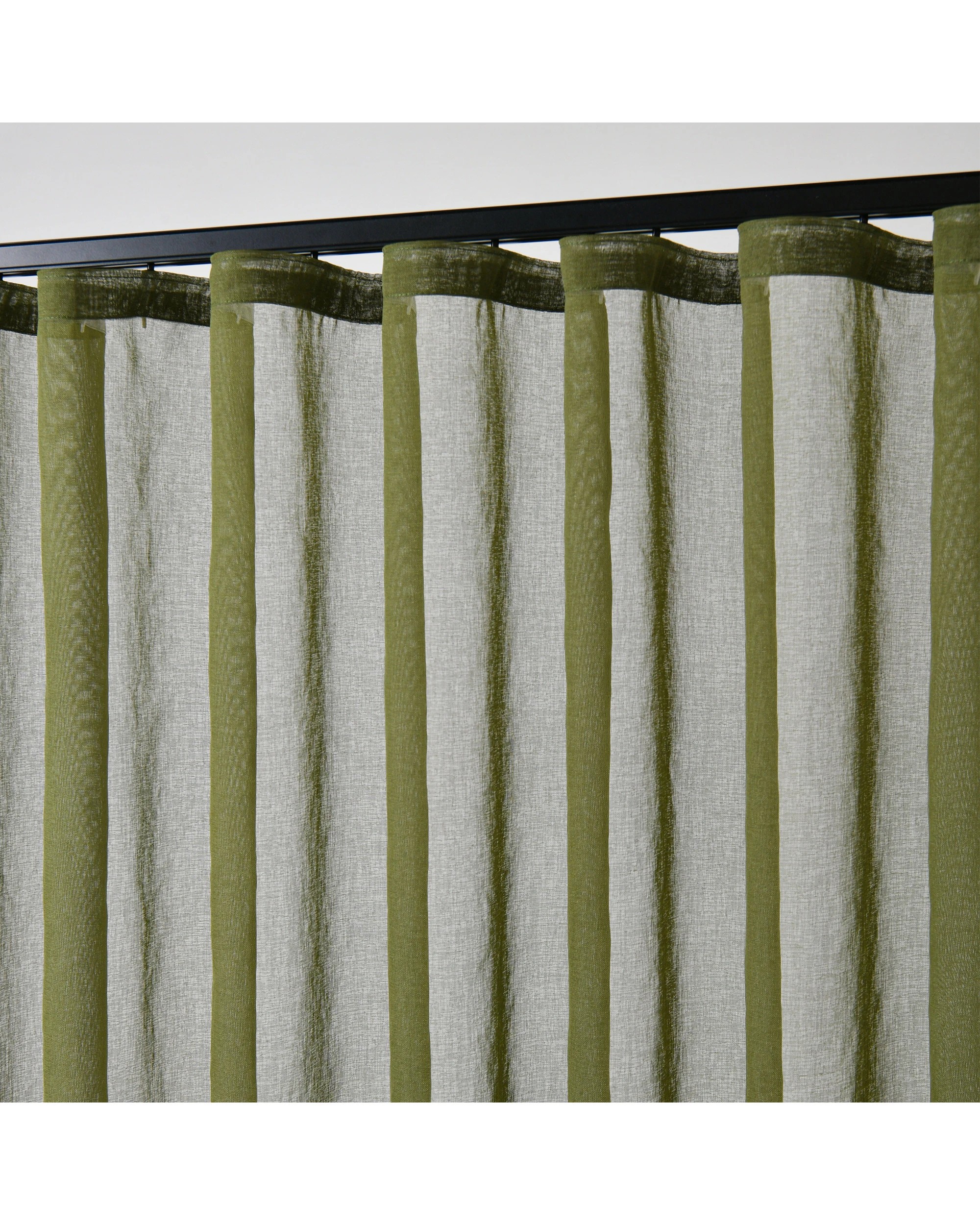 2 Cadence & Co. Kirra Sheer S-Fold Curtain 385x280cm - Fits 220cm Track - Olive, 2 of 4